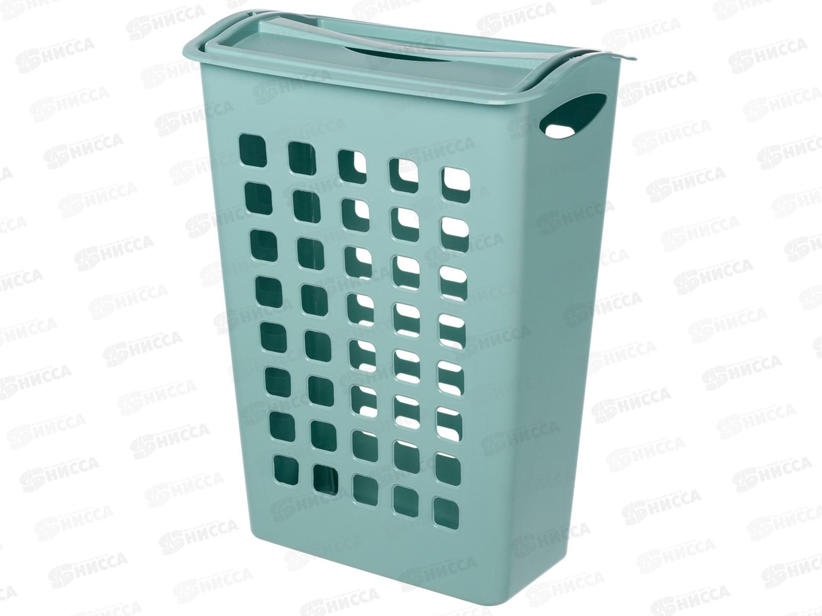 Корзина для белья 38л поворотная крышка узкая Светло-голубой 431255431 *6 БП