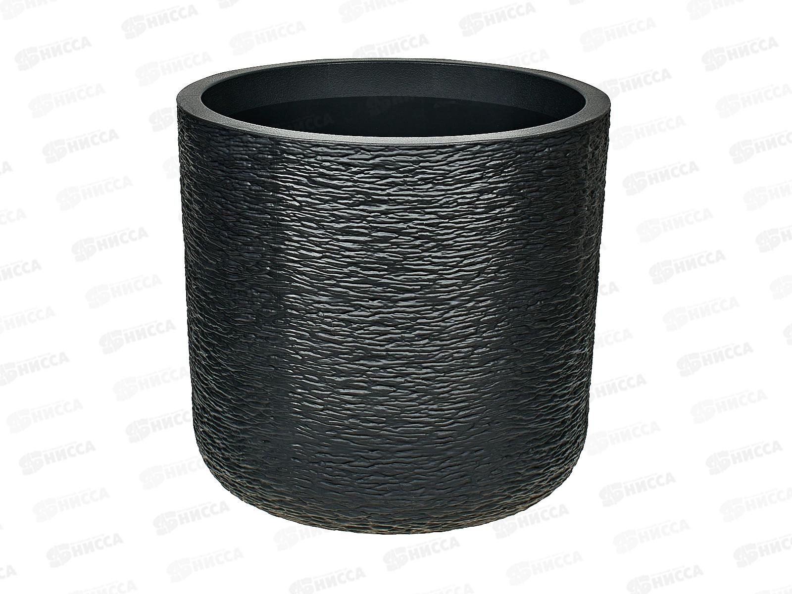 Кашпо СЛАНЕЦ D380мм 24л с вставкой Графитовый М3201 *1