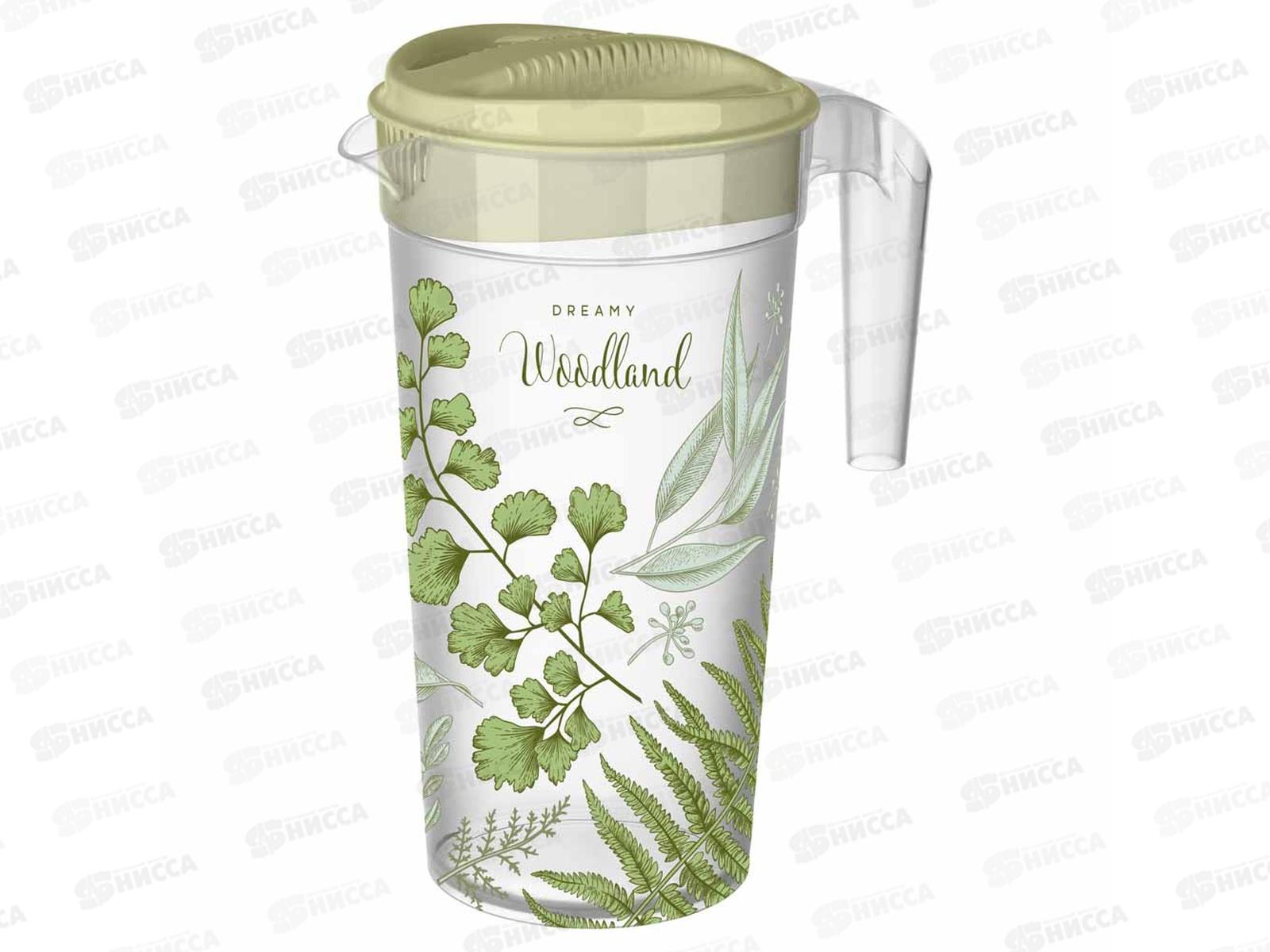 Кувшин 1,5л с крышкой и декором Зеленый 433249009  *9 БП