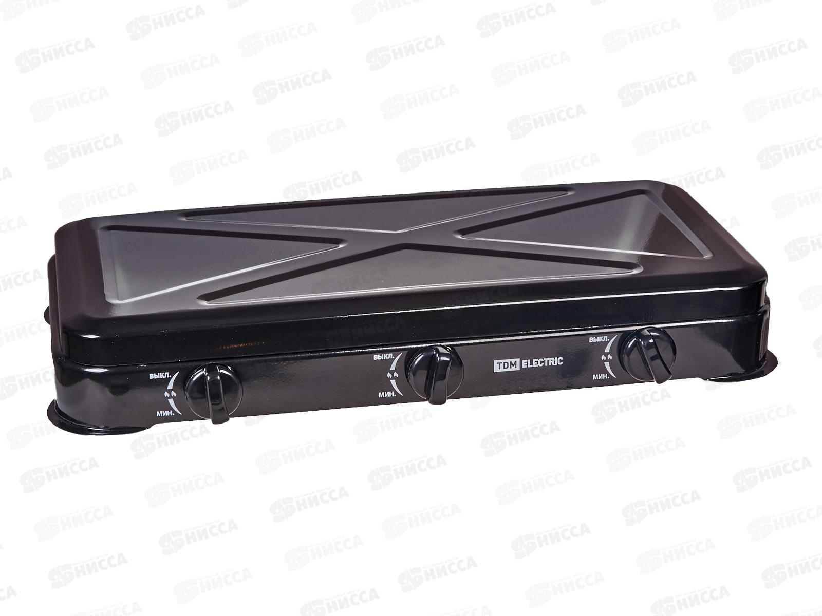 Плита газовая трехконфорочная, ГП-3, черная, TDM, 0006