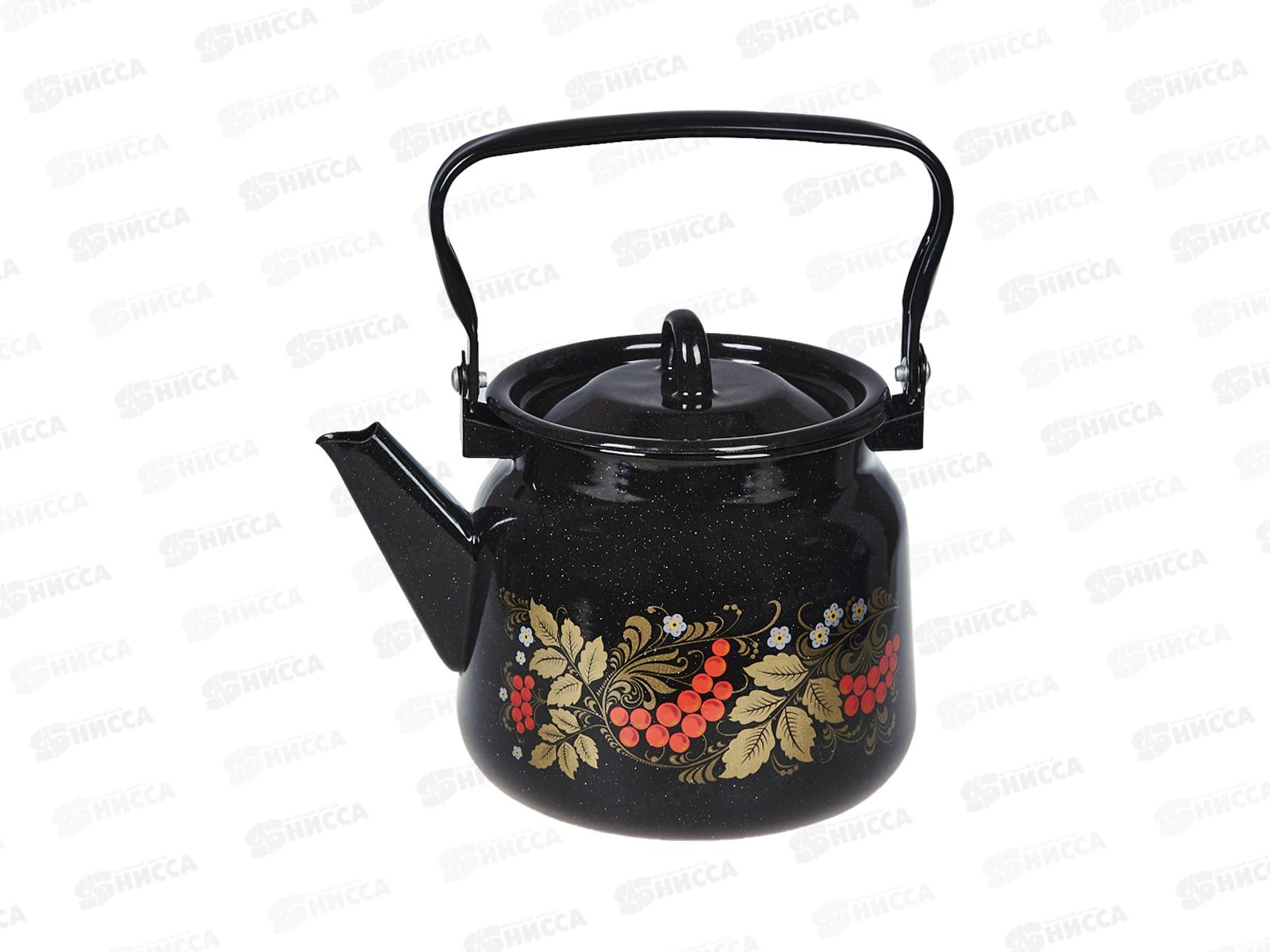 Чайник 2,3л Рябинушка, черный рябчик с петлей С2714.Р*05