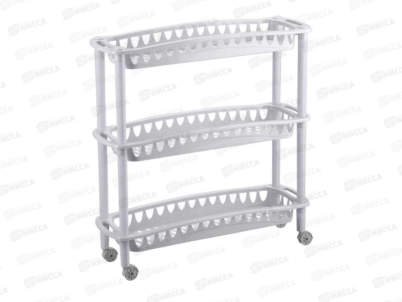 Этажерка &quotДжулия&quot узкая 3 полки Светло-серый 431241530  БП