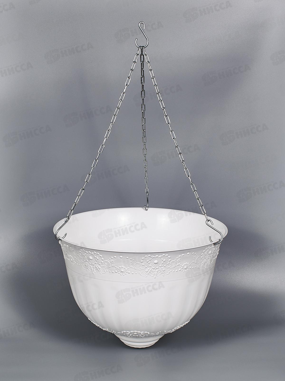 Кашпо &quotВенеция&quot 10л D330мм подвесное Белый М3168 *10