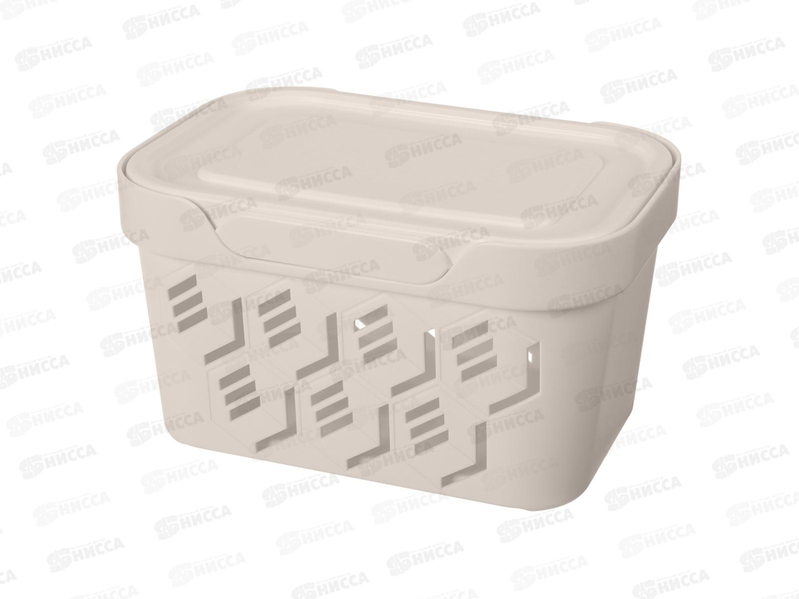 Ящик универсальный 1,9л &quotDELUXE" с крышкой  Светло-бежевый 433233534  БП