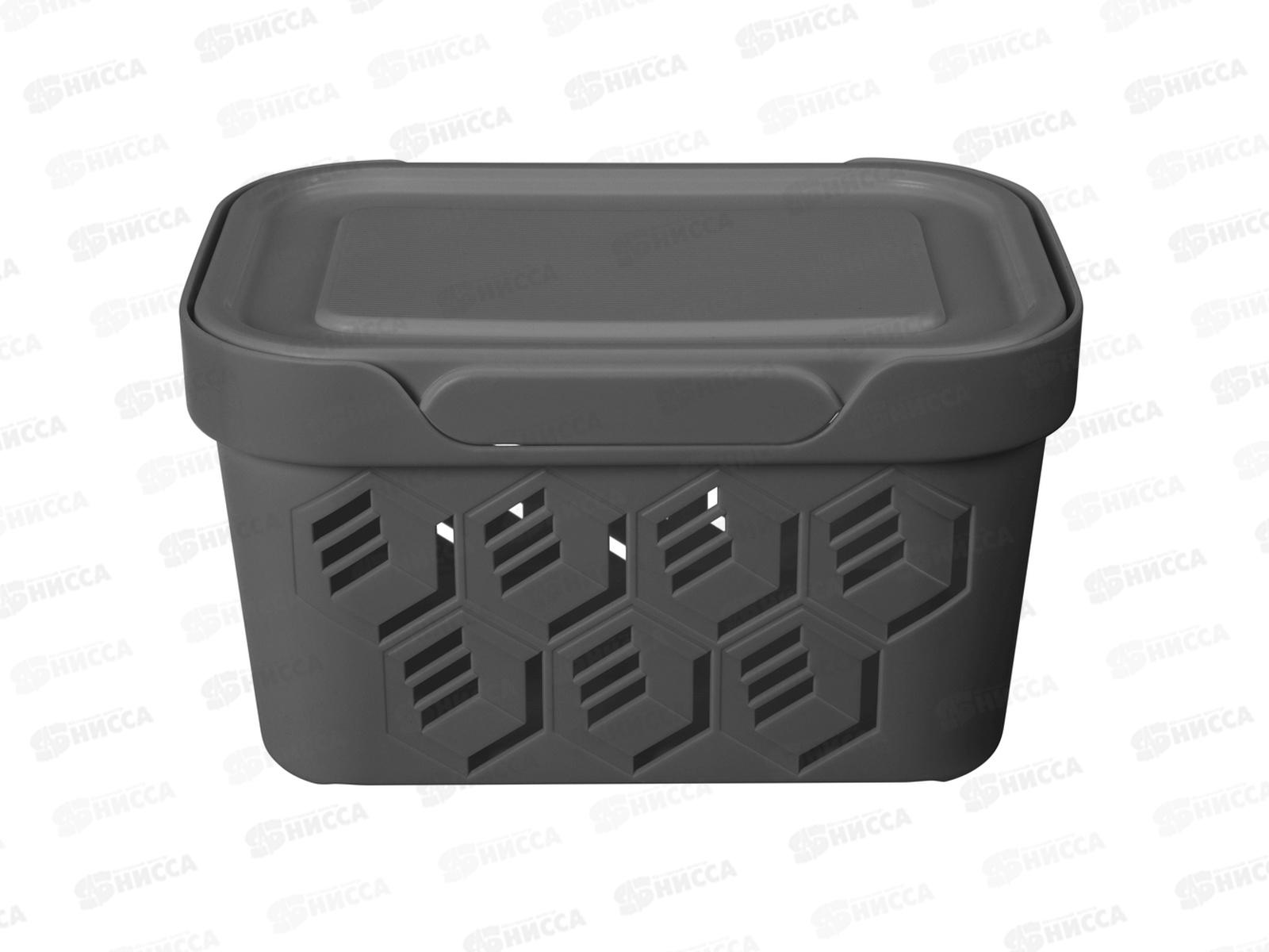 Ящик универсальный 1,9л &quotDELUXE&quot с крышкой Серый 433233511  БП