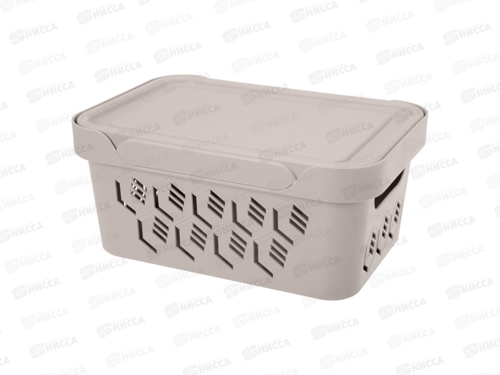Ящик универсальный  4,6л &quotDELUXE&quot с крышкой  Светло-бежевый 433205534  БП