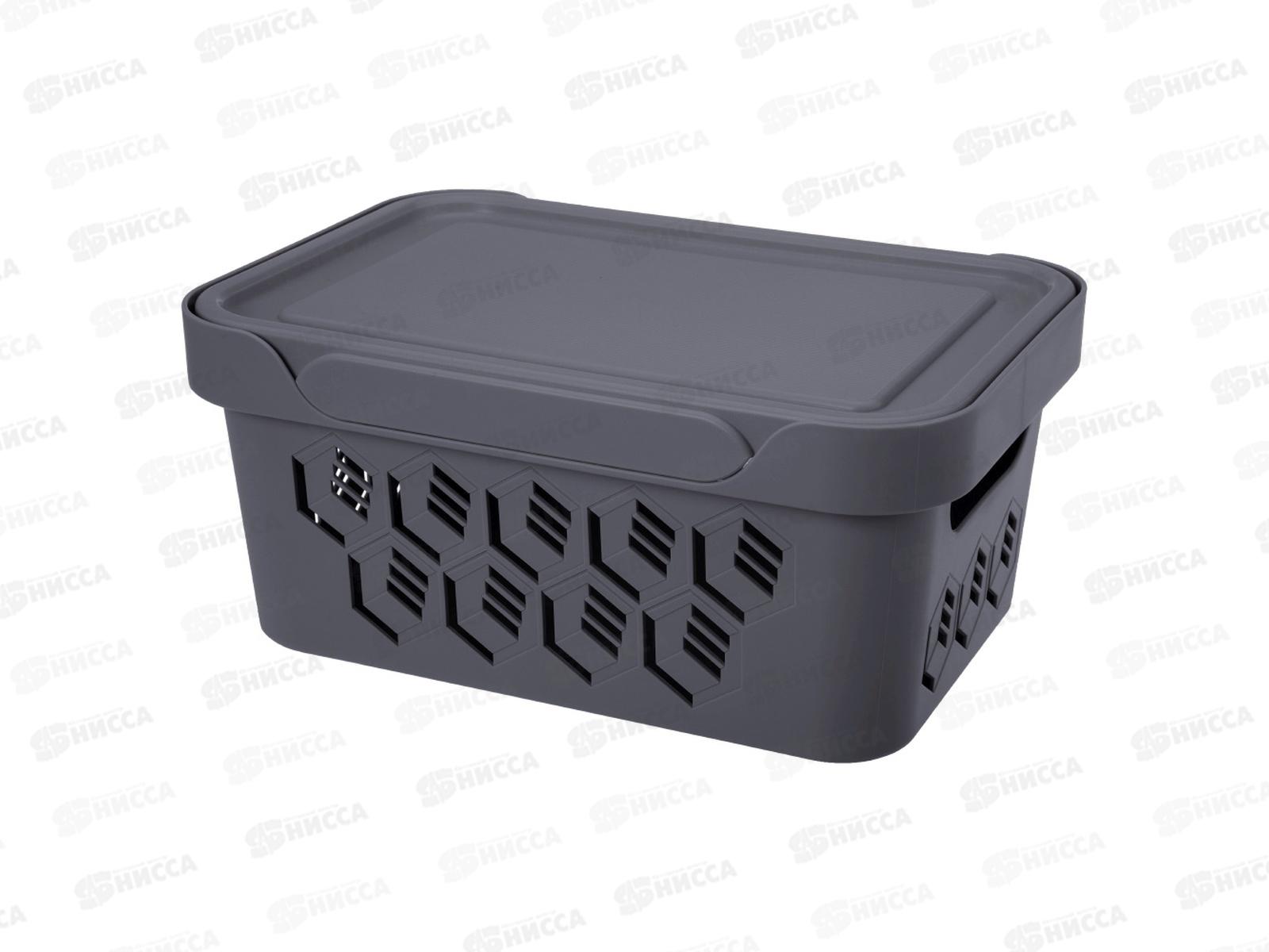Ящик универсальный  4,6л &quotDELUXE&quot с крышкой  Серый 433205511  БП