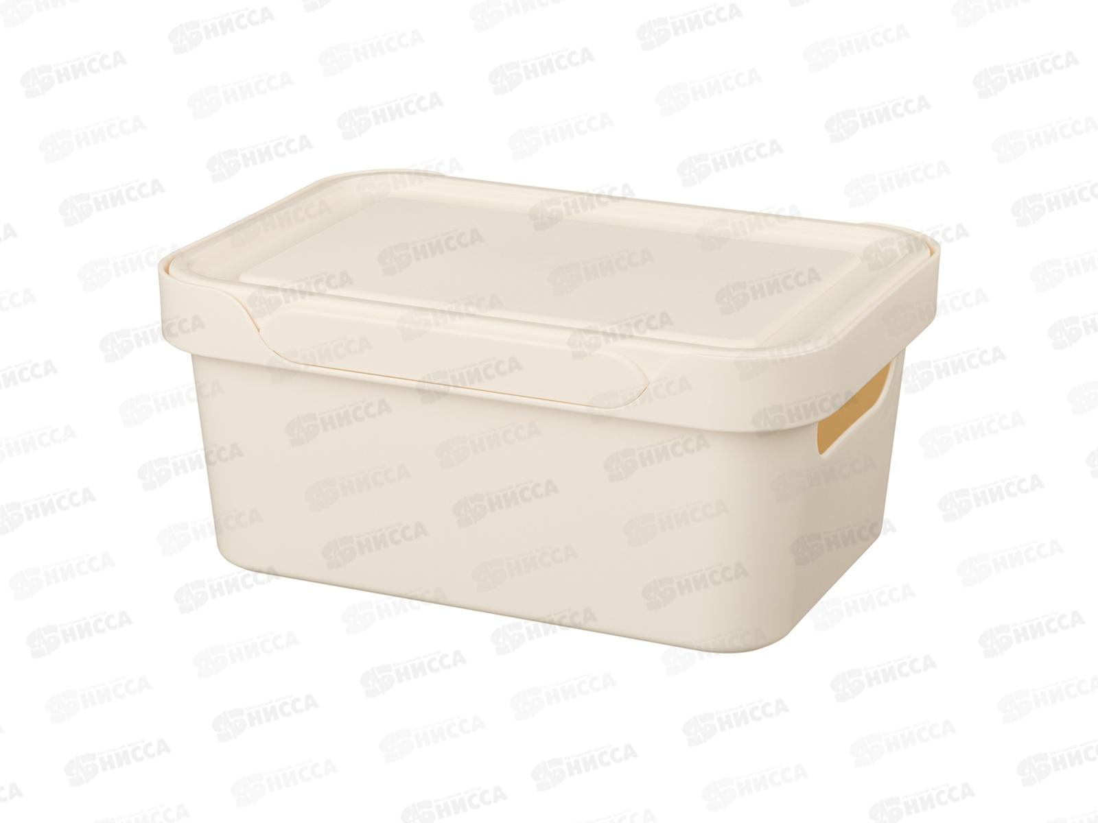 Ящик универсальный  4,6л &quotLUXE&quot с крышкой  Бежевый 433205407  БП