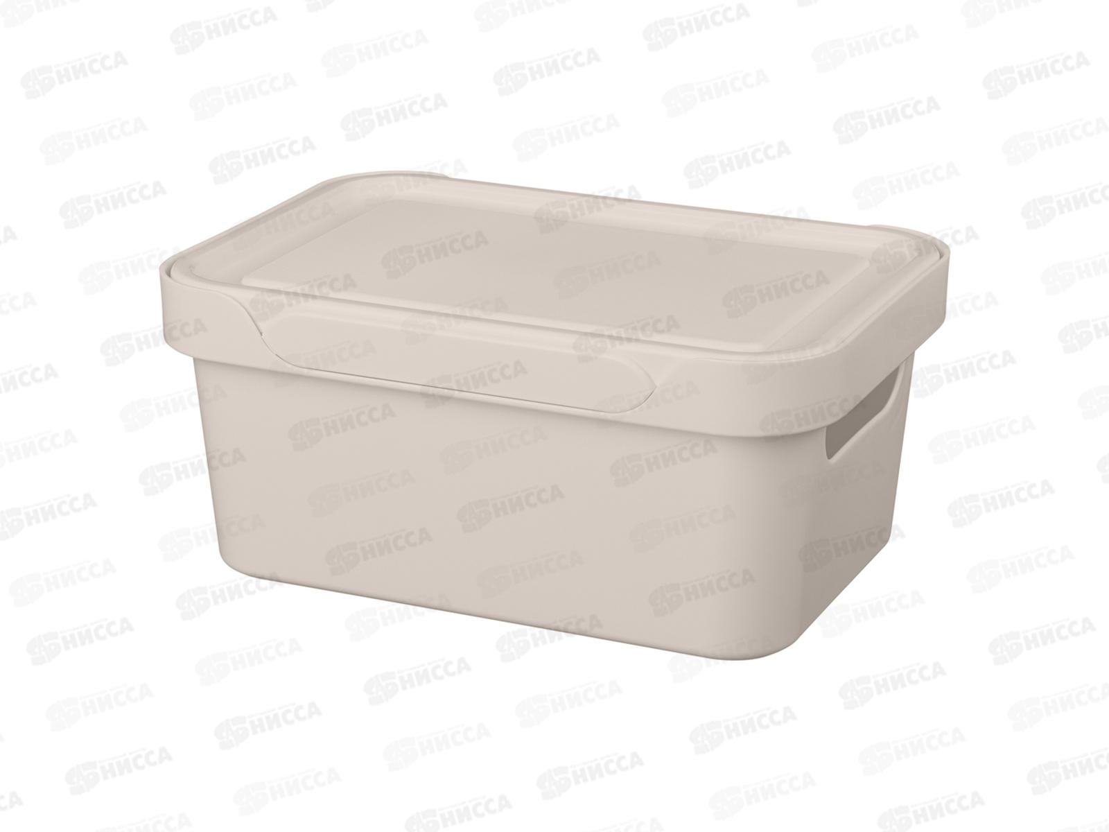 Ящик универсальный  4,6л &quotLUXE" с крышкой  Светло-бежевый 433205434  БП