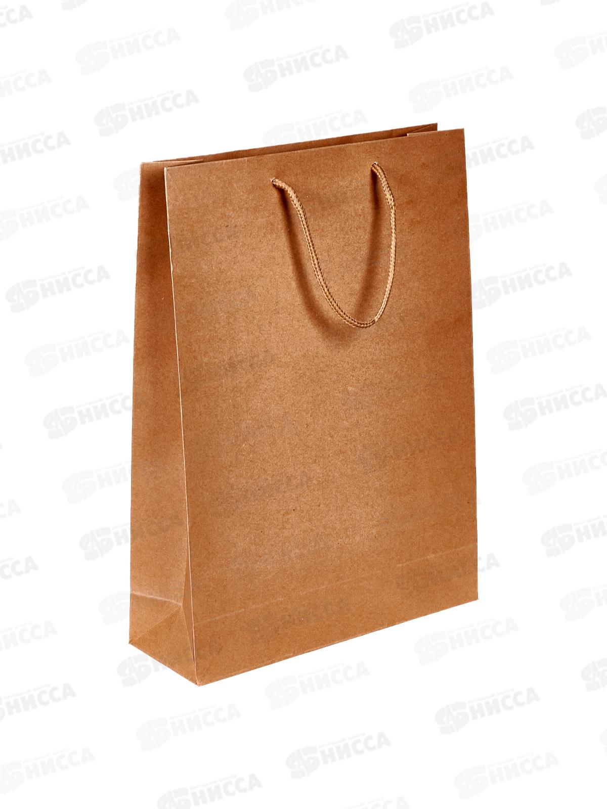 Пакет подарочный  крафт, 33*24*8см, без рисунка МС-4111