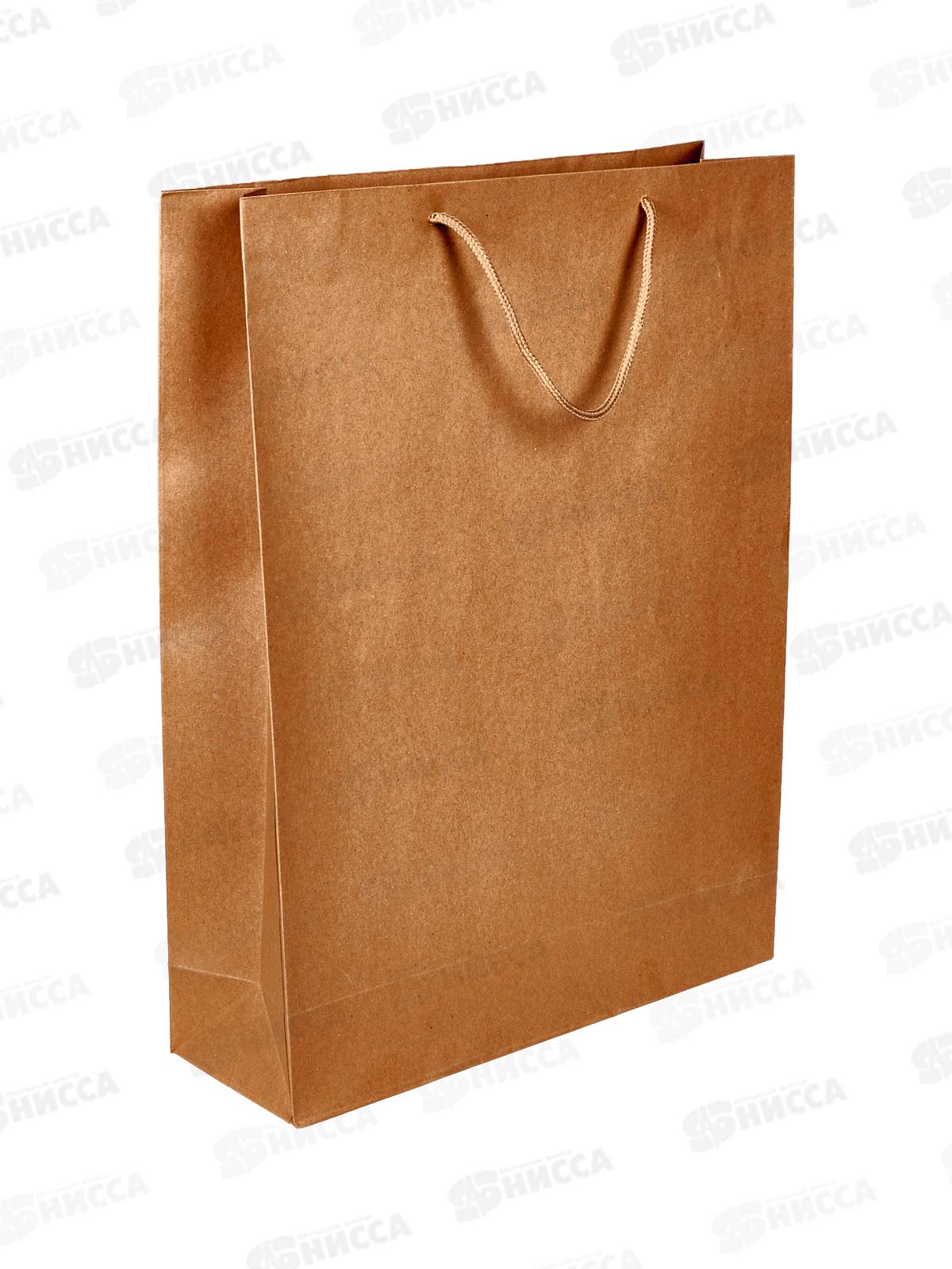 Пакет подарочный крафт, 42*31*10см, без рисунка МС-4112