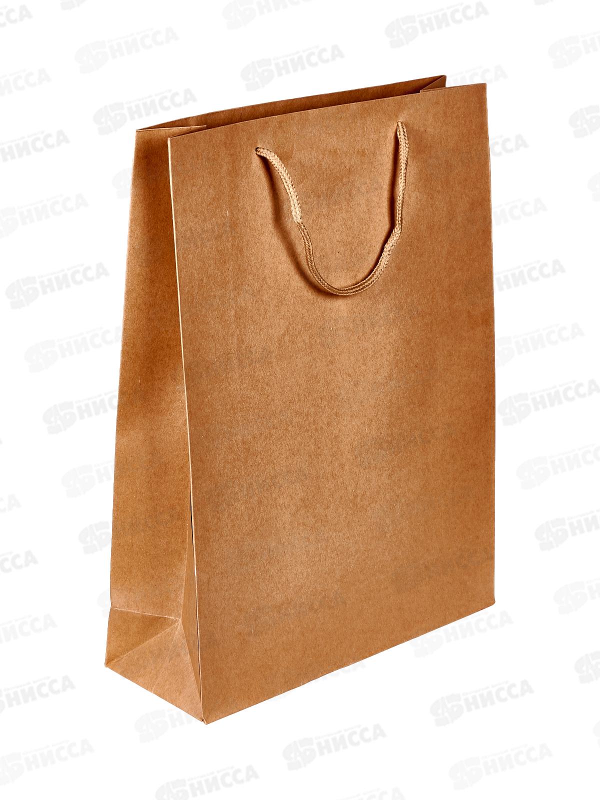 Пакет подарочный крафт, 37*28*10см, без рисунка МС-4112/1