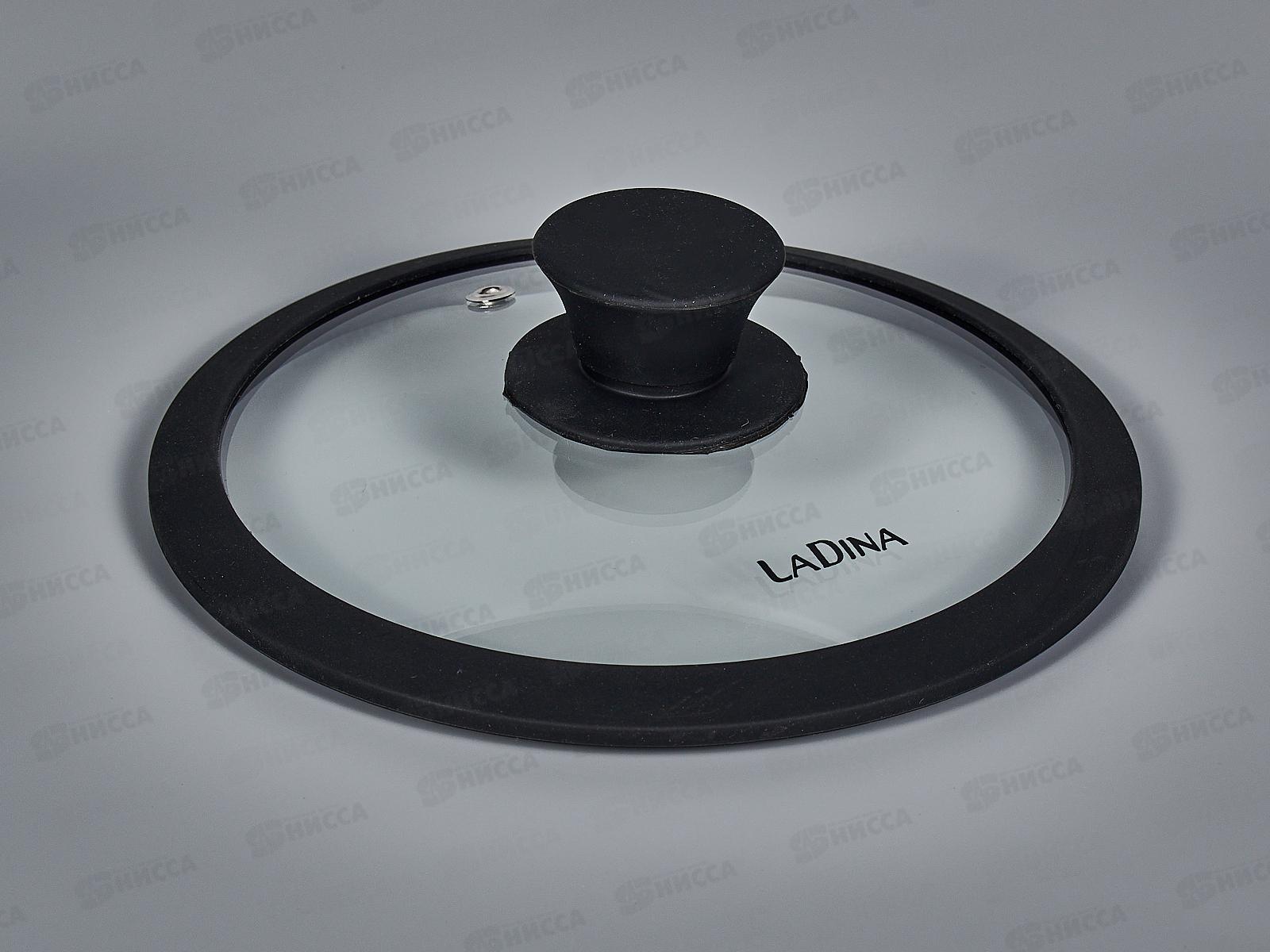 Крышка стеклянная Д 18см силиконовый ободок,ручка,пароотвод 90018