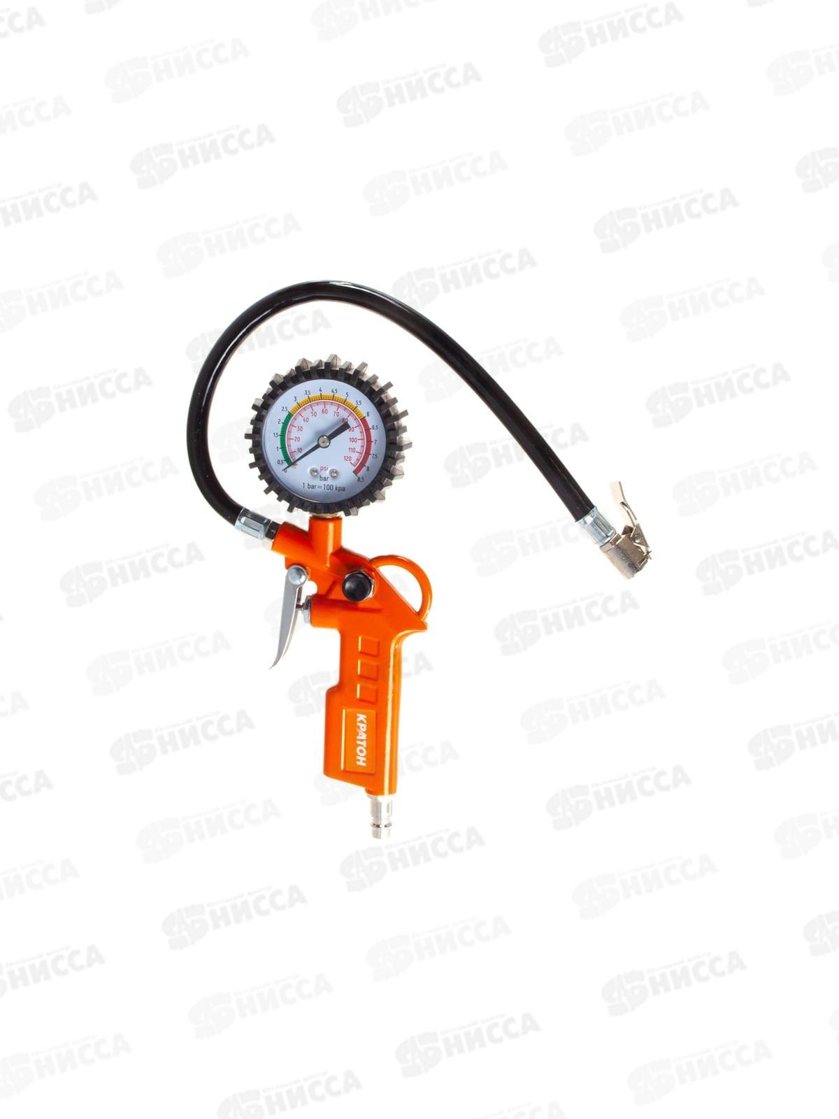 Пистолет для подкачки шин с манометром Кратон TIG-01