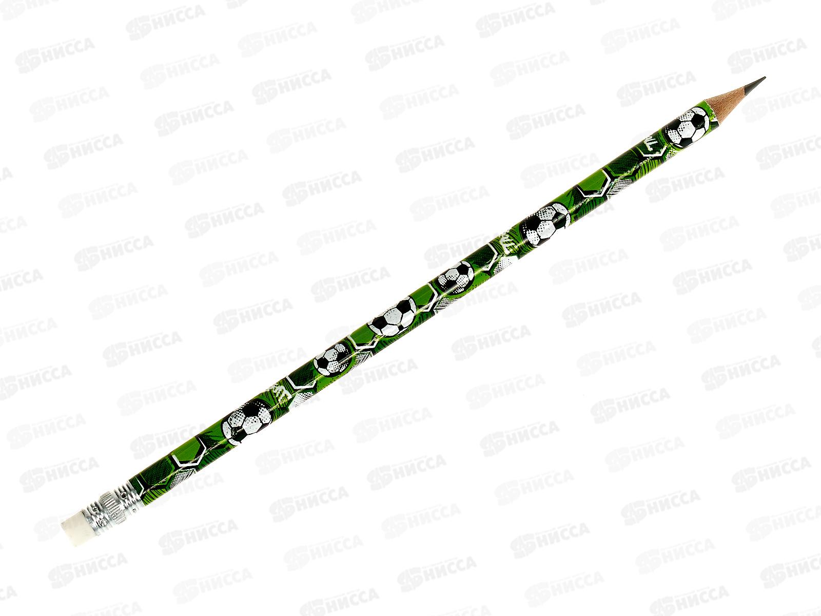 Карандаш чернографитный с ластиком BASIR Спорт.корп. MC-6392 *12/144