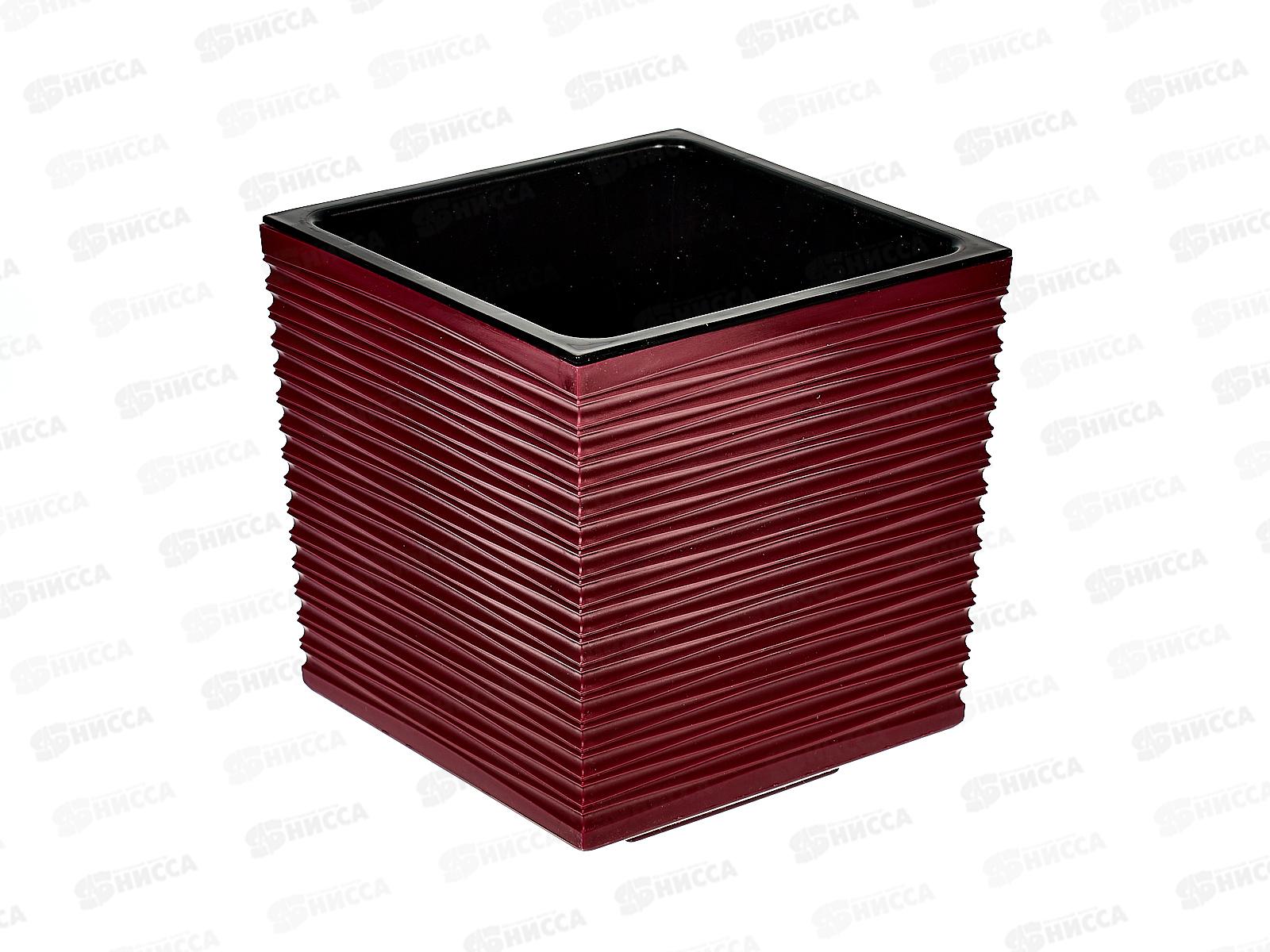 Кашпо Стиль 3л дренажный вкладыш Темно-вишневый Ангарск *8