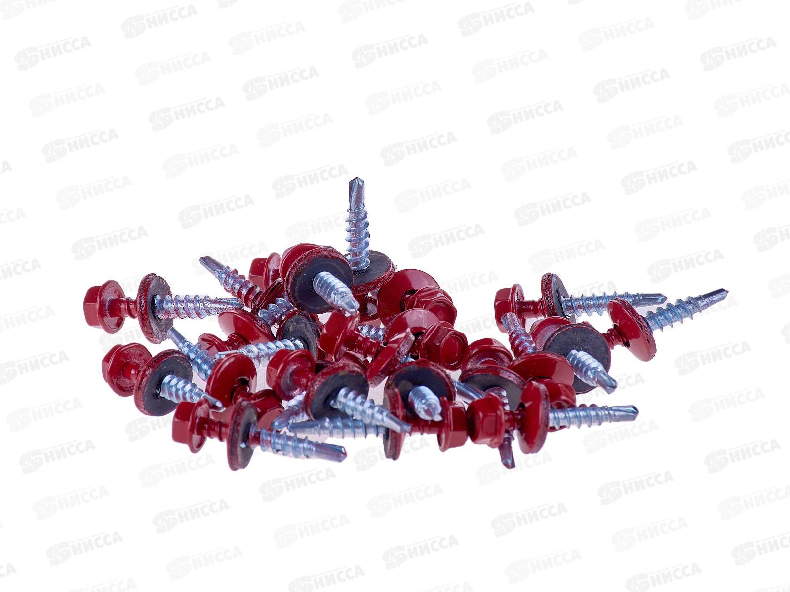 Саморез кровельный RAL3003 4,8*29 (250шт) Рубиново-красный, РусКрепеж   *16