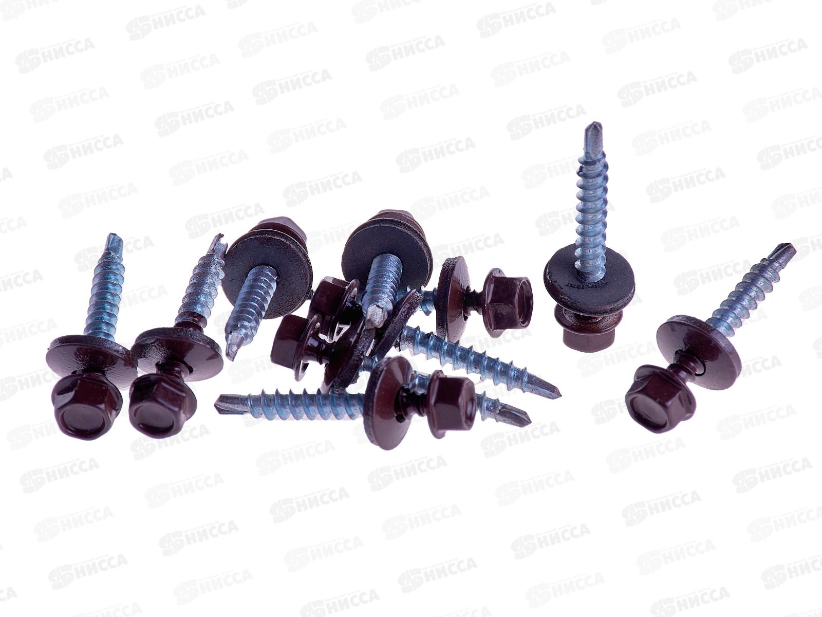 Саморез кровельный RAL8017 4,8*35 (200шт) Шоколадно-коричневый, Zitar  *16