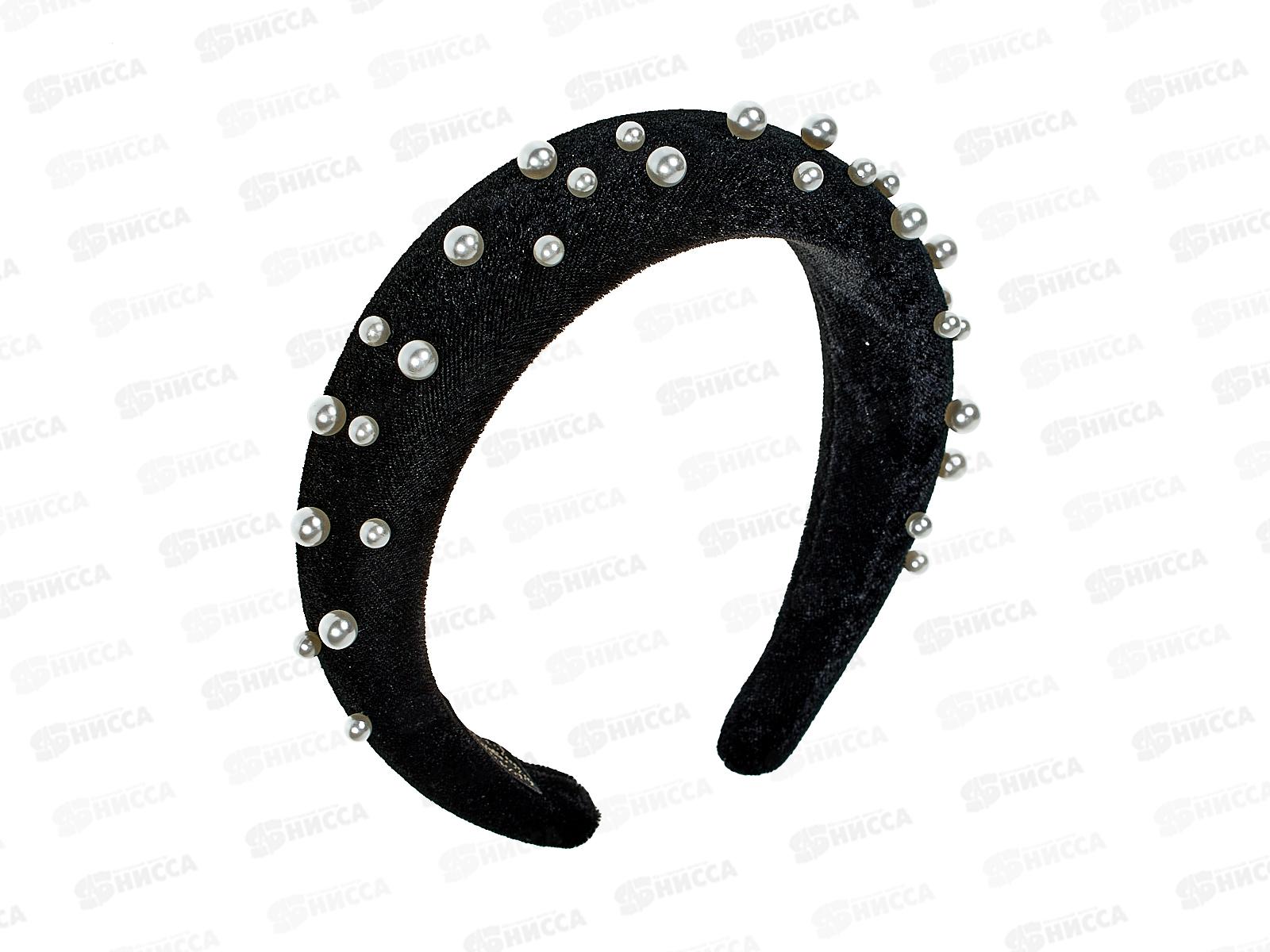 Ободок бархат,жемчуг 40мм. №7728