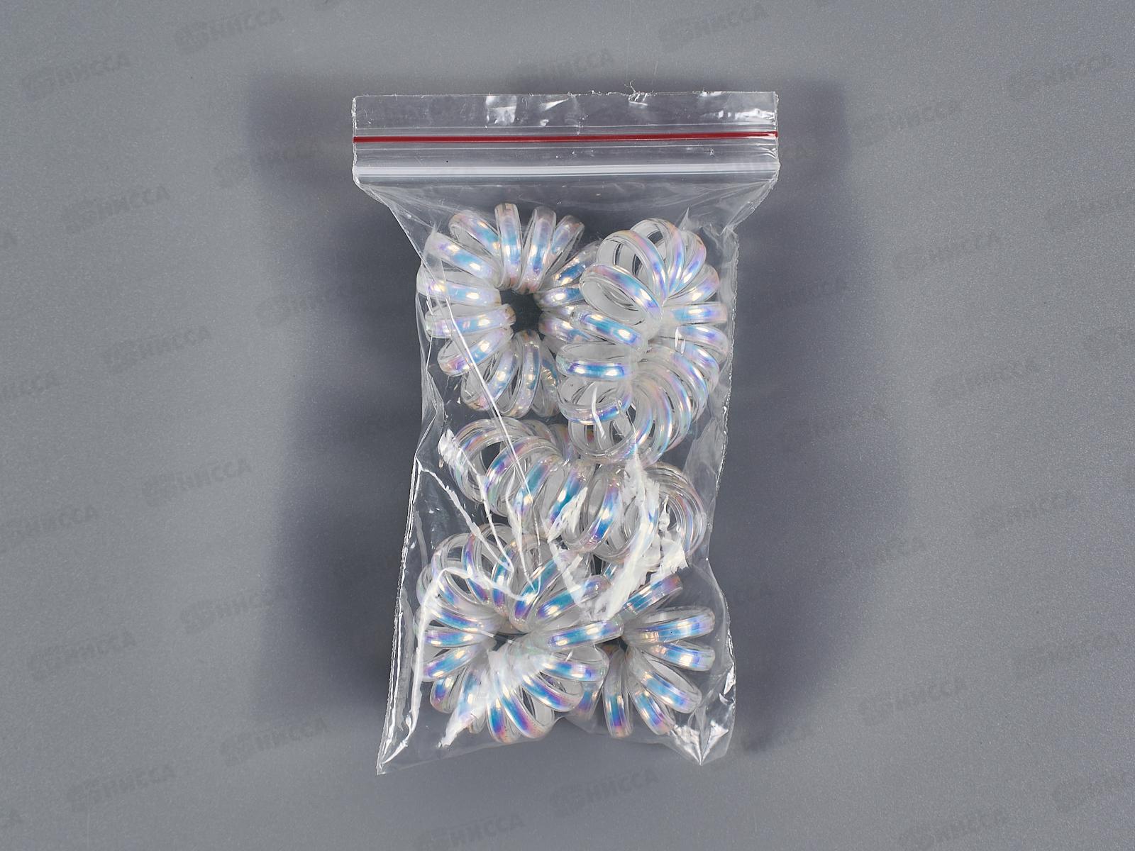 Резинка для волос силиконовая голографическая №7444(упаковка 5шт.)