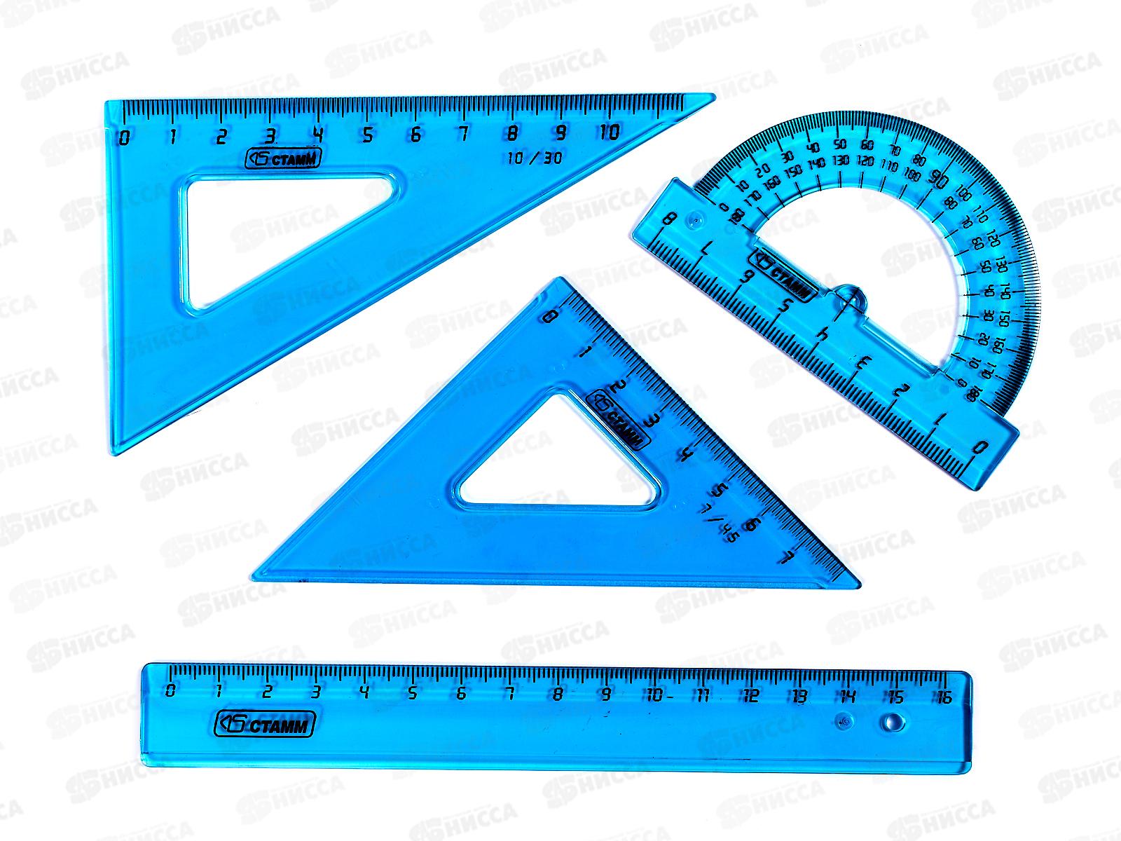 Набор чертежный СТАММ (лин.16+2угольн.+трансп.) асс., НЧ-30520*48