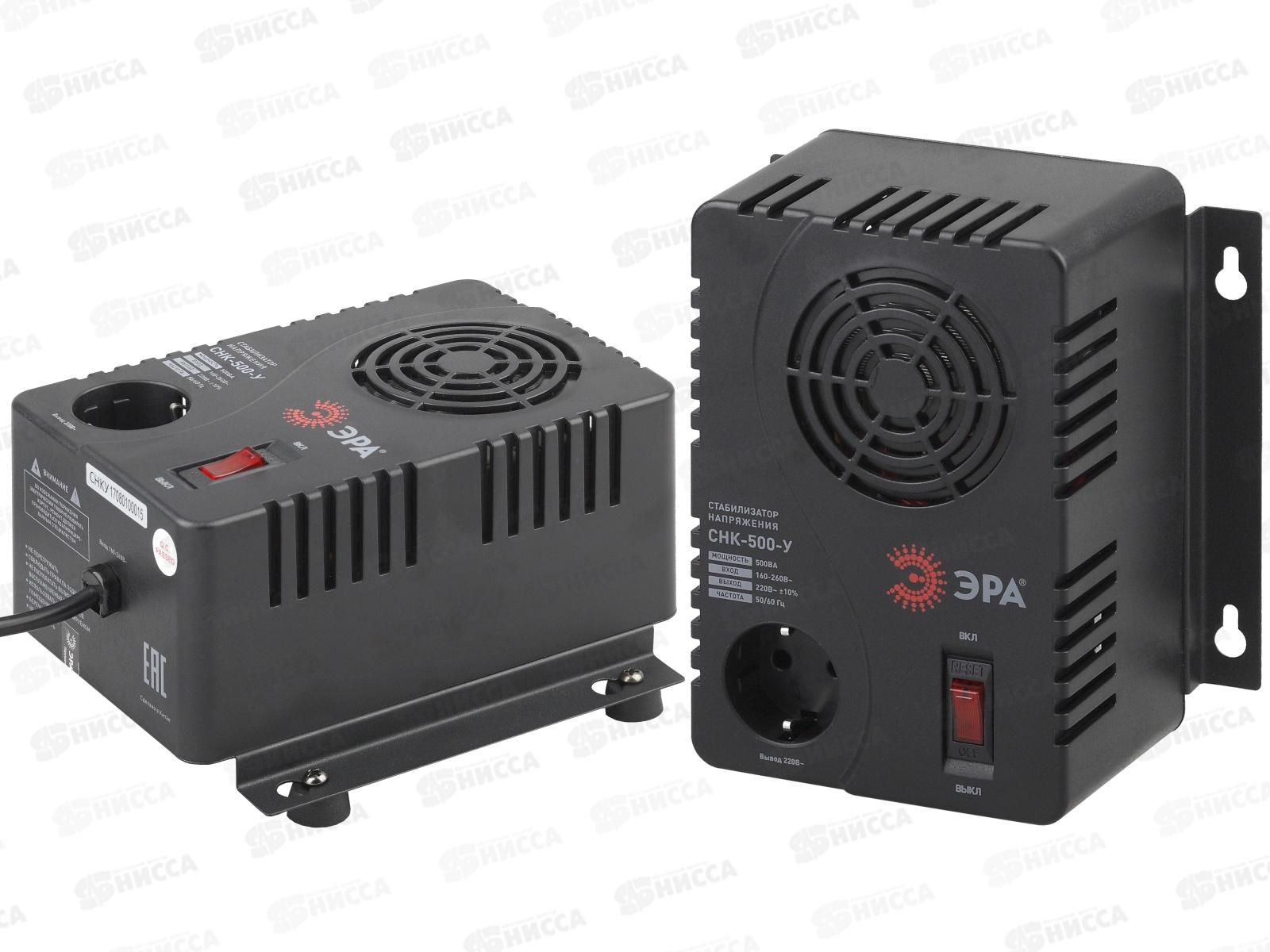 Стабилизатор напряжения автоматический релейный СНК-500-У, универсальный 500ВА, ЭРА *6