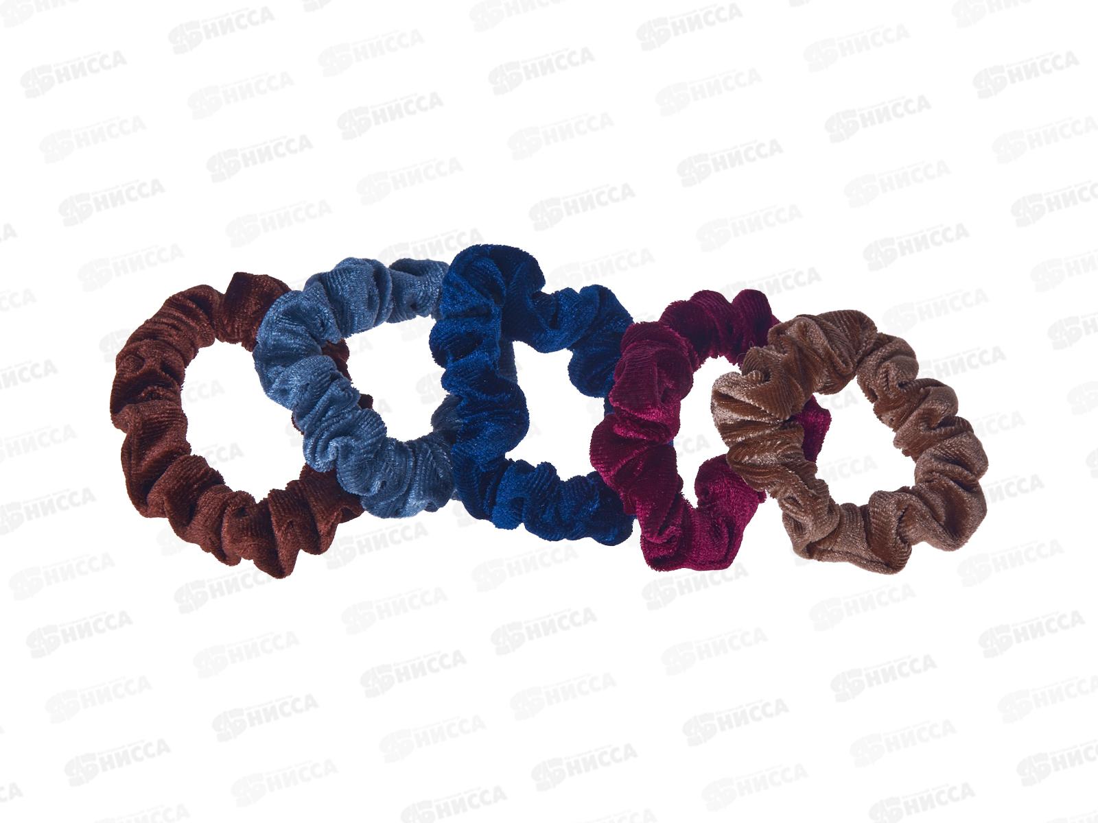 Резинка для волос бархат цветная №7726(упаковка 5шт)