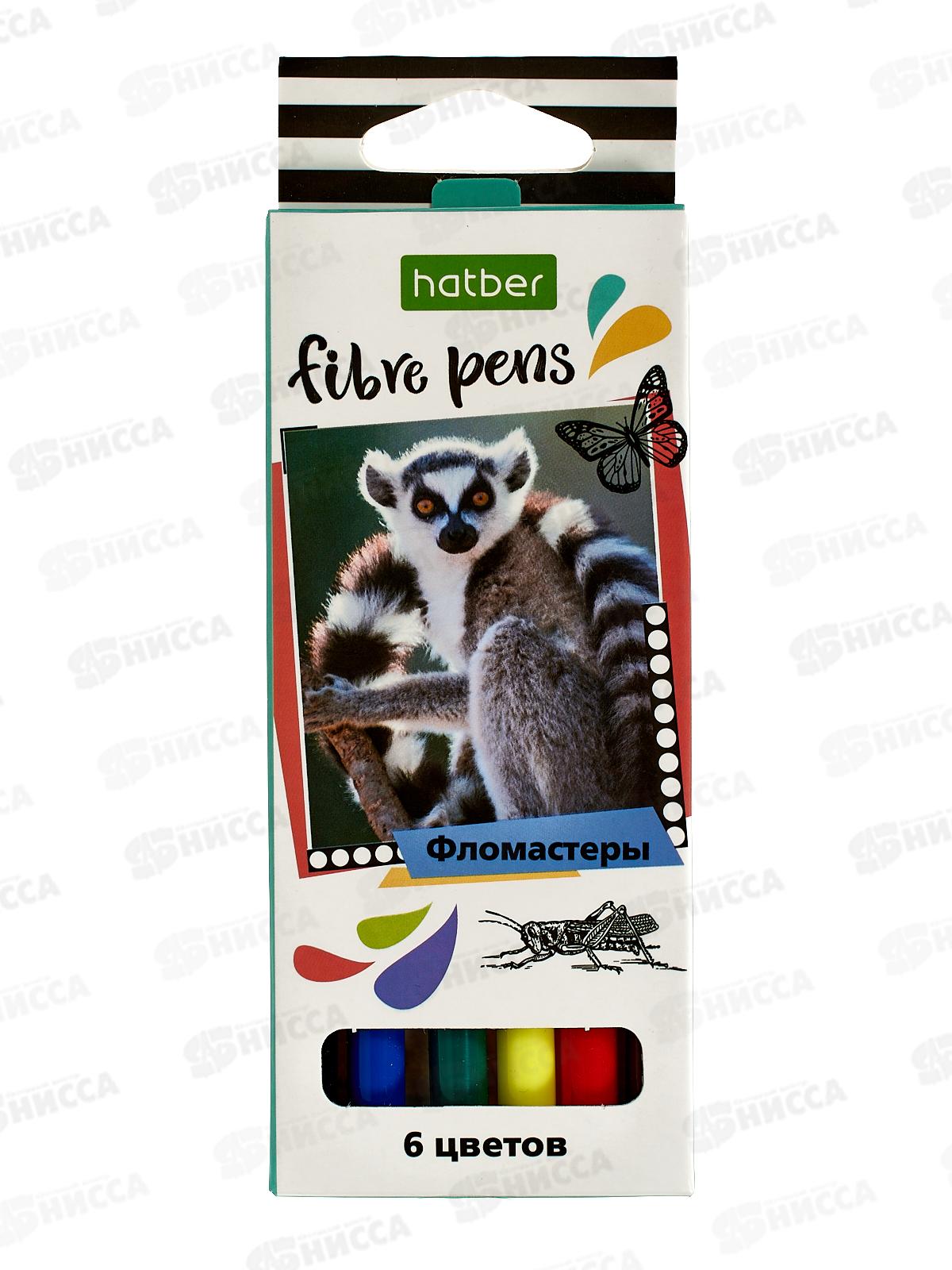 Фломастеры 6 цветов Hatber Сафари, 067043 *24