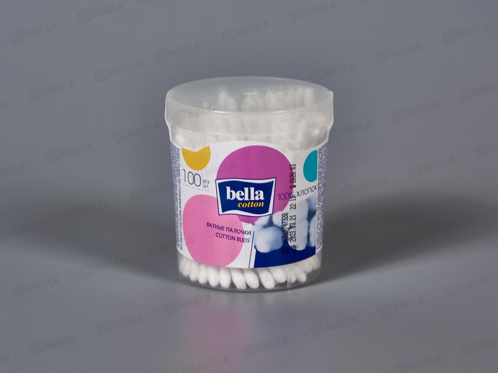 БЕЛЛА ватные палочки 100шт круглая упаковка BC-081-P100-004 *48