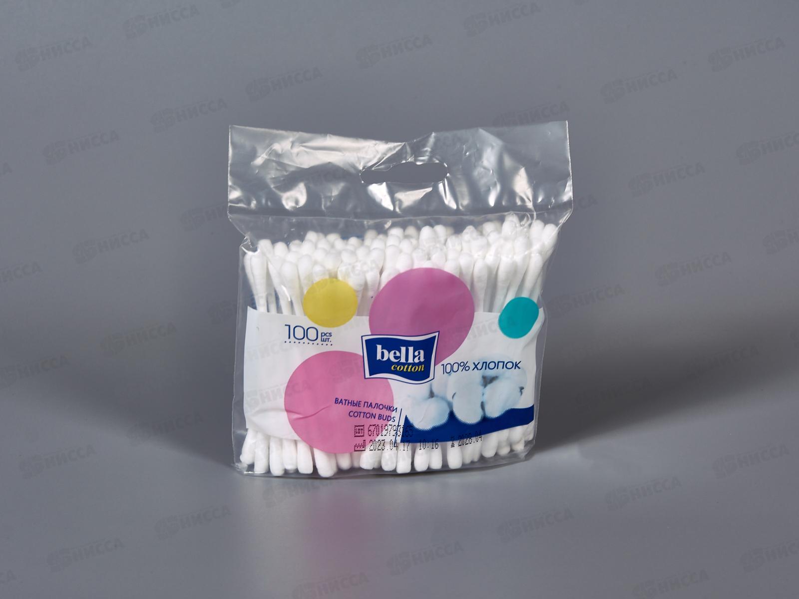 БЕЛЛА ватные палочки 100шт полиэтиленовая упаковка BC-081-F100-002 *70