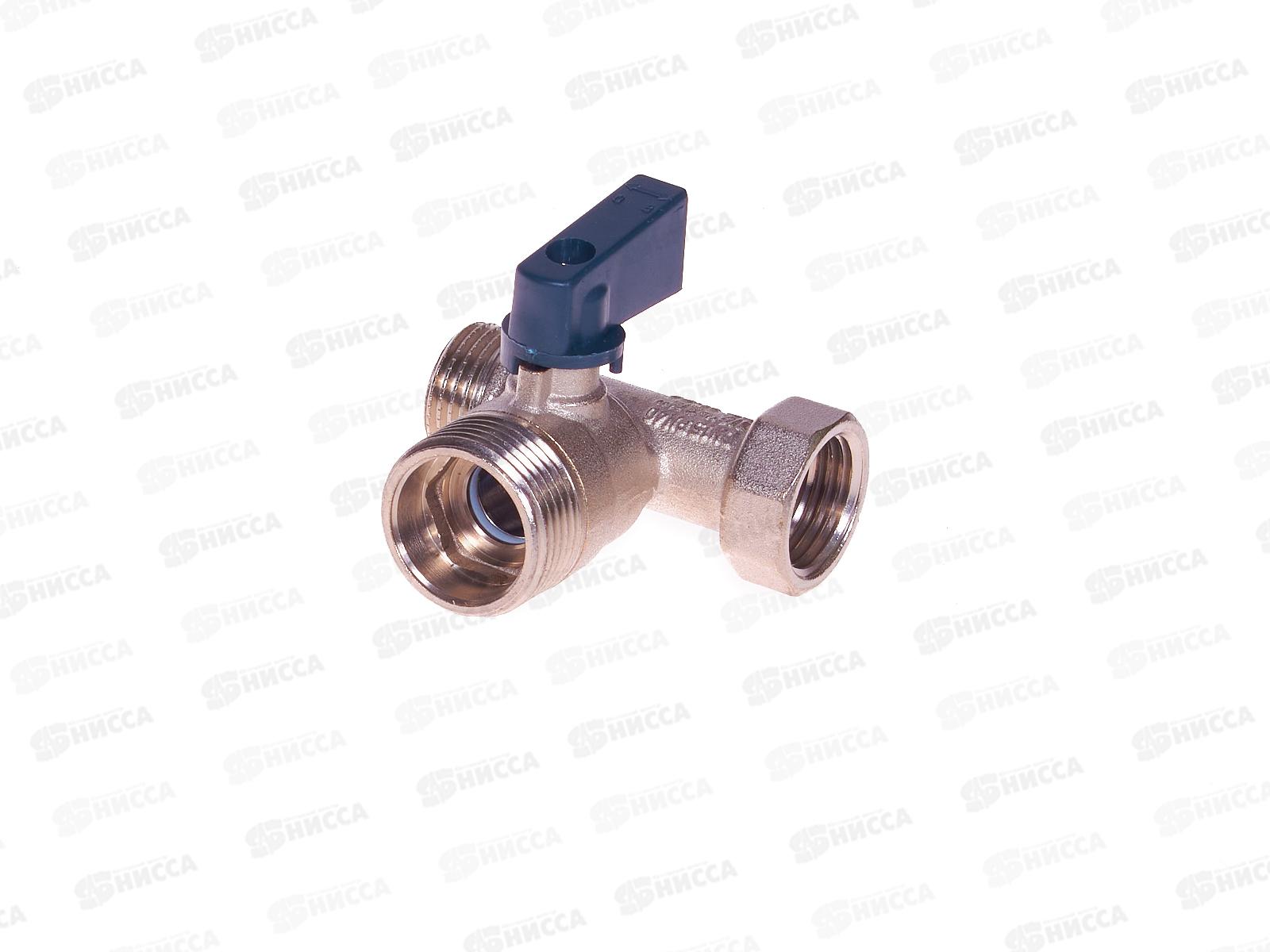 Кран шаровый трехпроходной FMМ 1/2*3/4*1/2гайка-штуцер-штуцер ручка-флажок Aqualink 01175