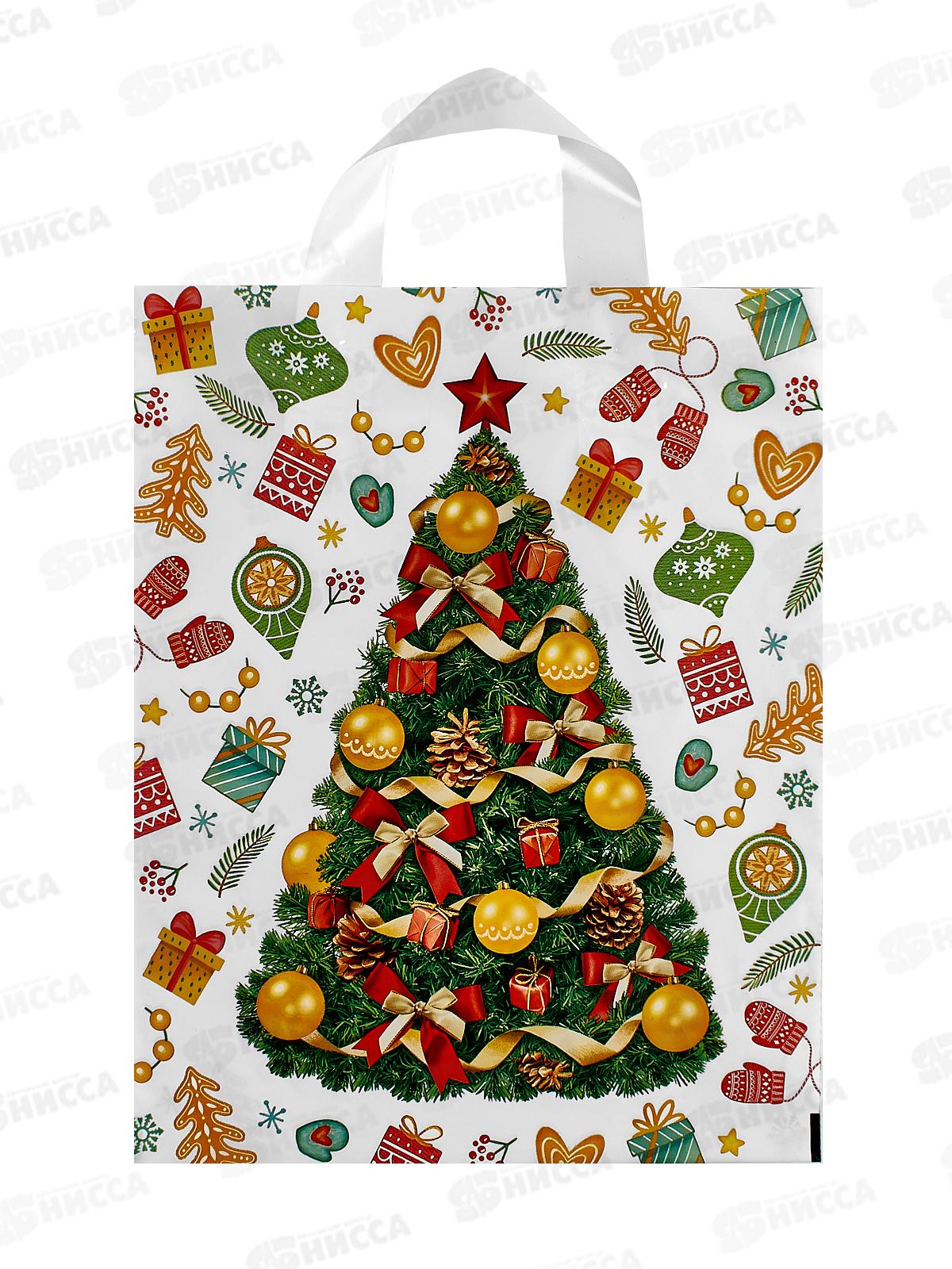 Пакет сумка  НГ 28*35 День подарков *25/500