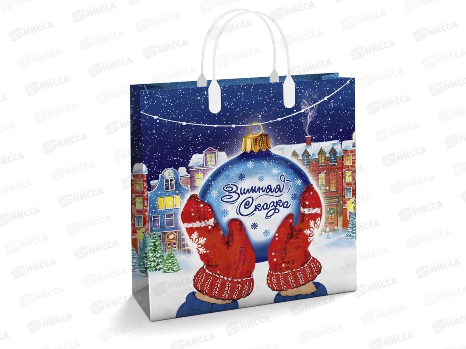 Сумочка пластик мягкий Новый Год 30*30 Снег *40