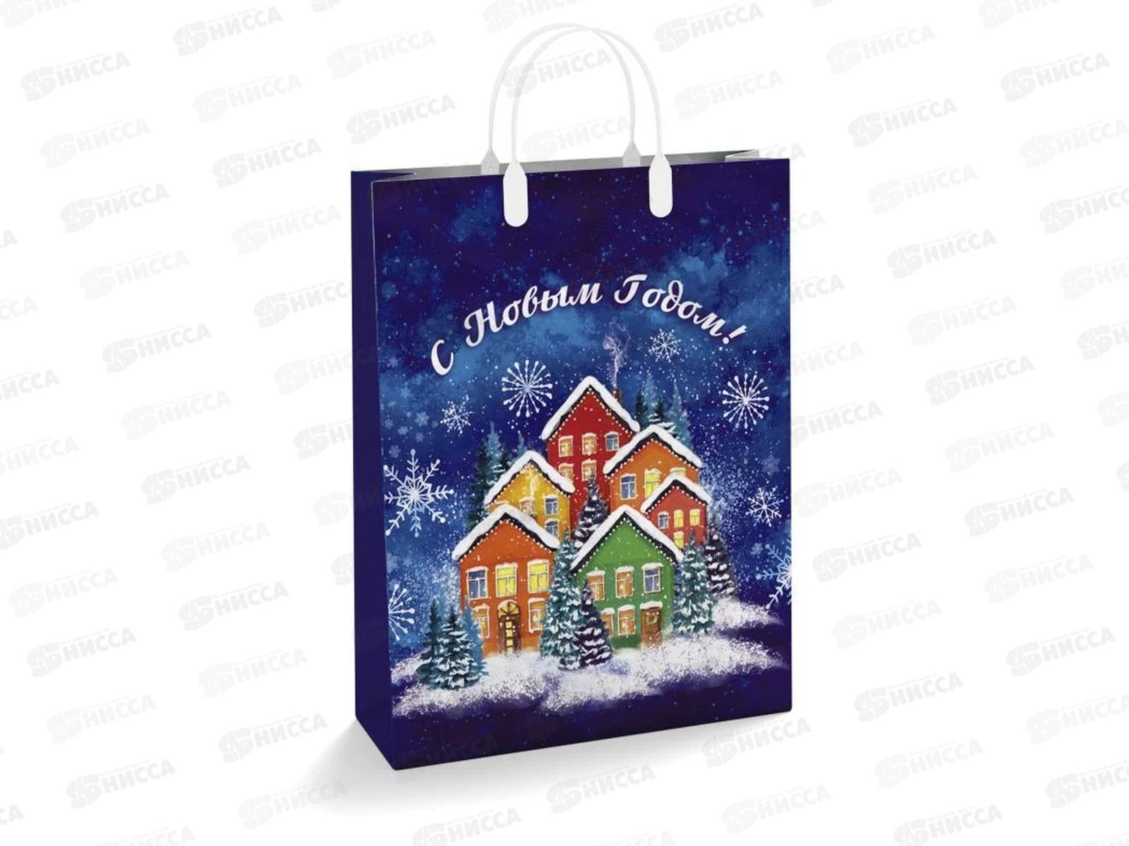 Сумочка пластик мягкий Новый Год 30*40 Лапландия *40