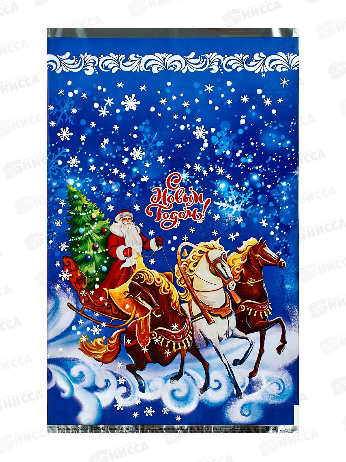 Пакет подарочный 25*40 Новый Год Поземка *100/2000