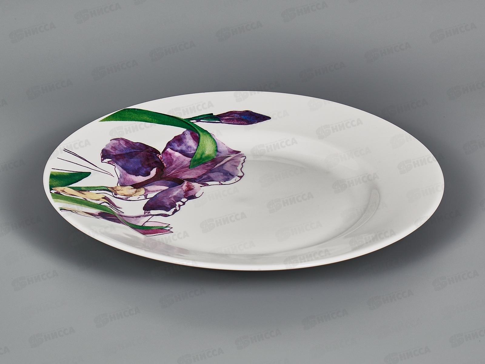 Тарелка мелкая 200мм Гладкий край Ирисы *30 111302