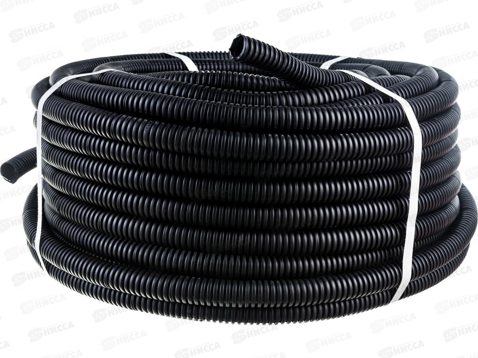 Труба гофрированная ПНД d25 с зондом (50м) черная, REXANT, 28-0025-3 *50