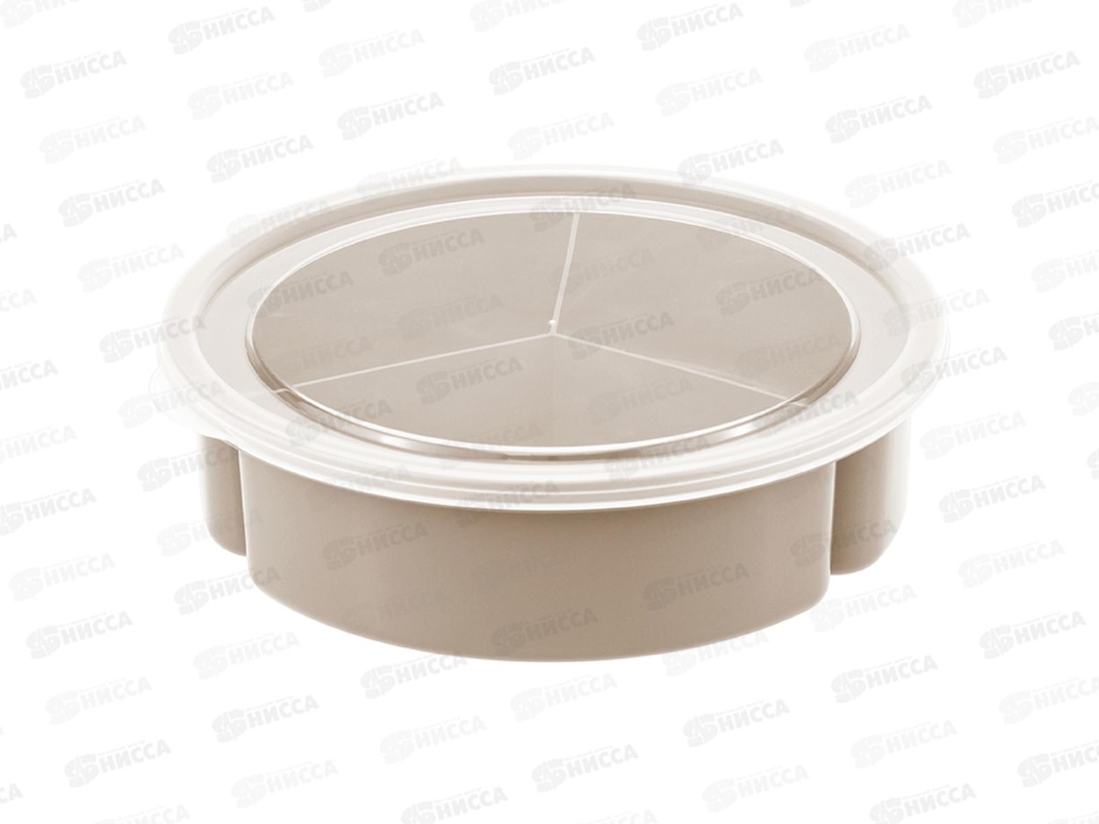 Менажница с крышкой 3 секции Капучино М1124 *16