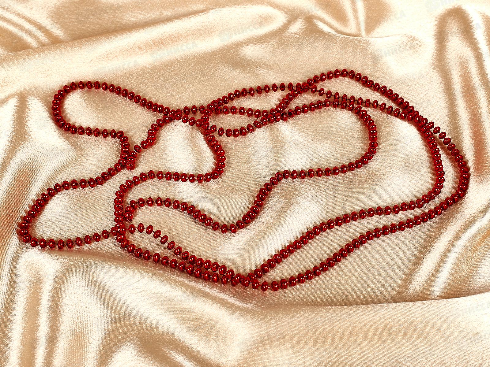 Бусы на елку 2м &quotЖемчуг&quot красный 556-343