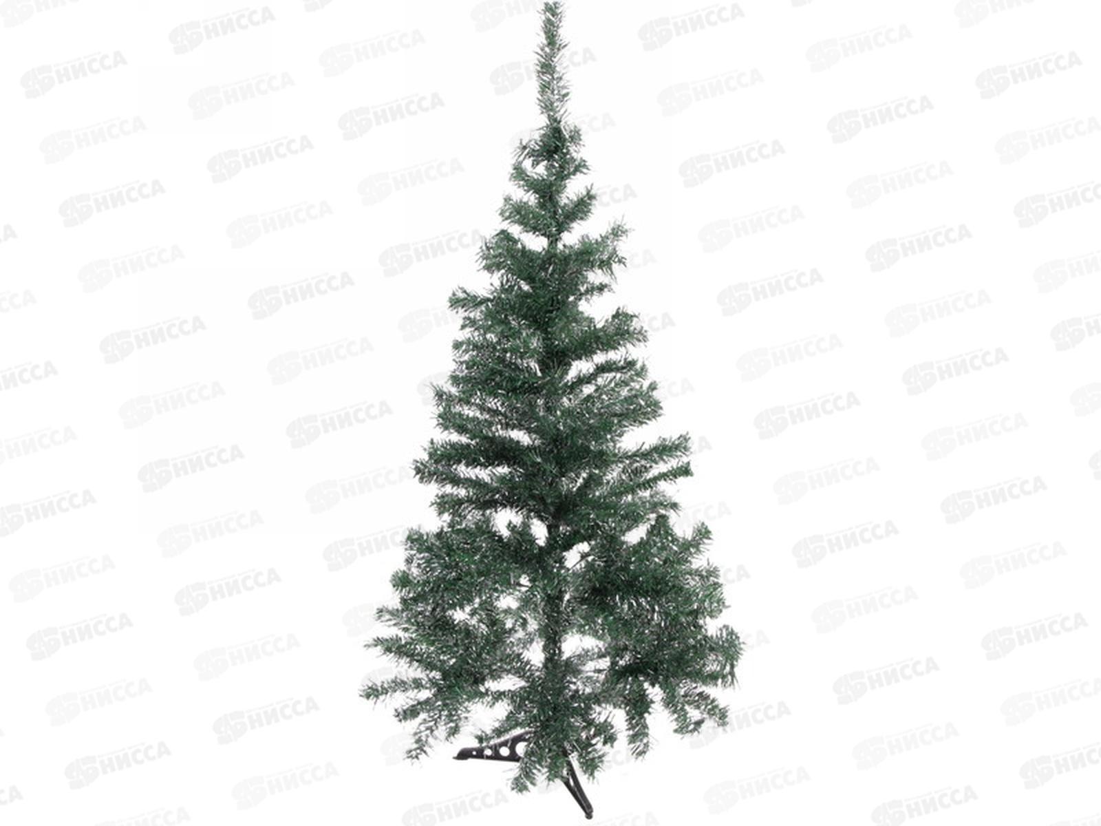 Ель 120см Серебряная дымка пвх зеленый с серебром 230 веток 184-904