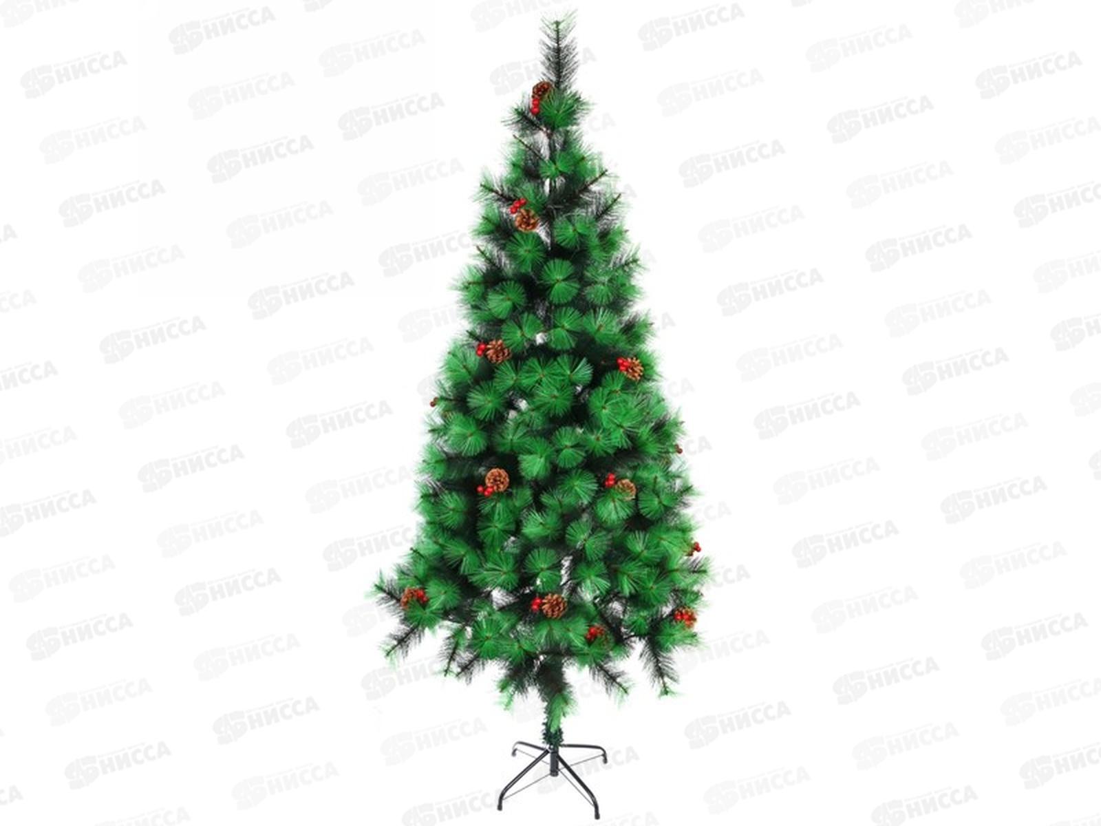Ель 180см "Тайга" с шишками и ягодами 220 веток 848-025