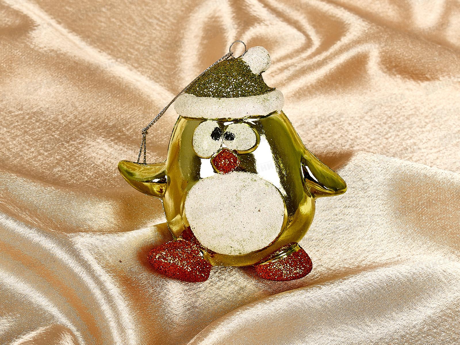 Елочная игрушка Веселый пингвиненок 11*6см зеленый 916-0732