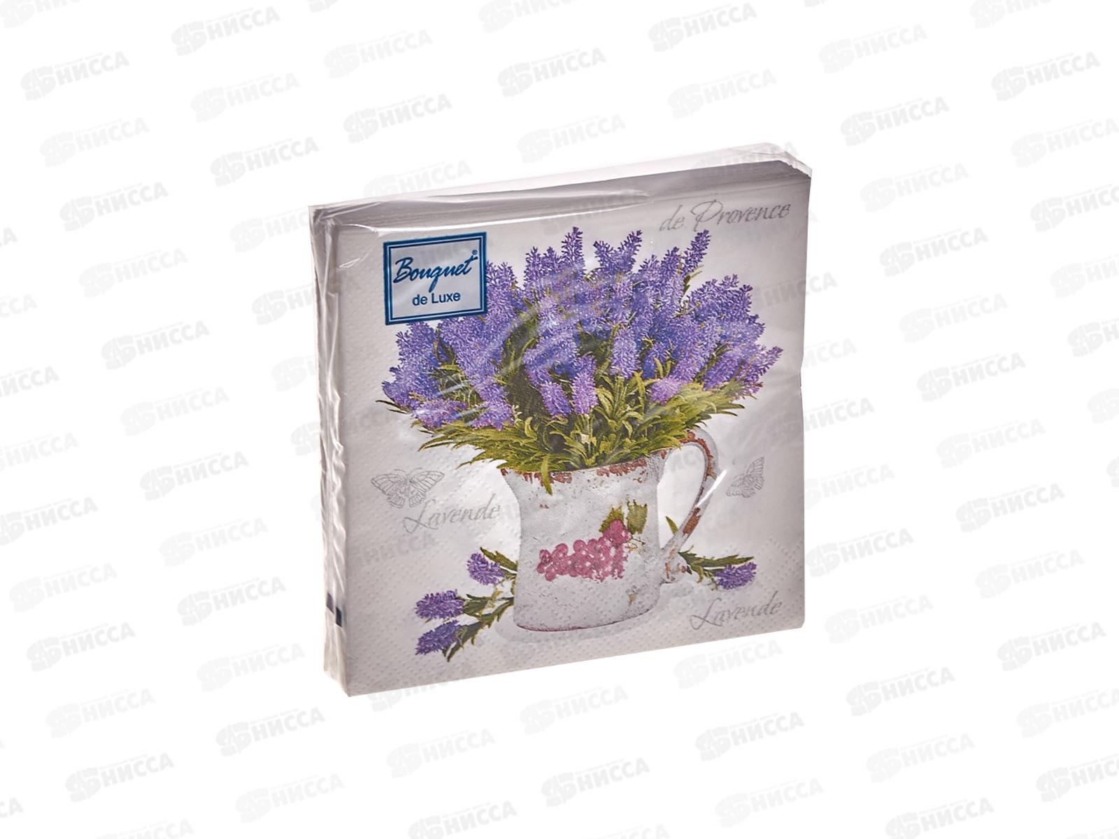 Салфетки 3 слойные 25 листов 24*24 Bouquet de Luxe Лаванда,37097 *15