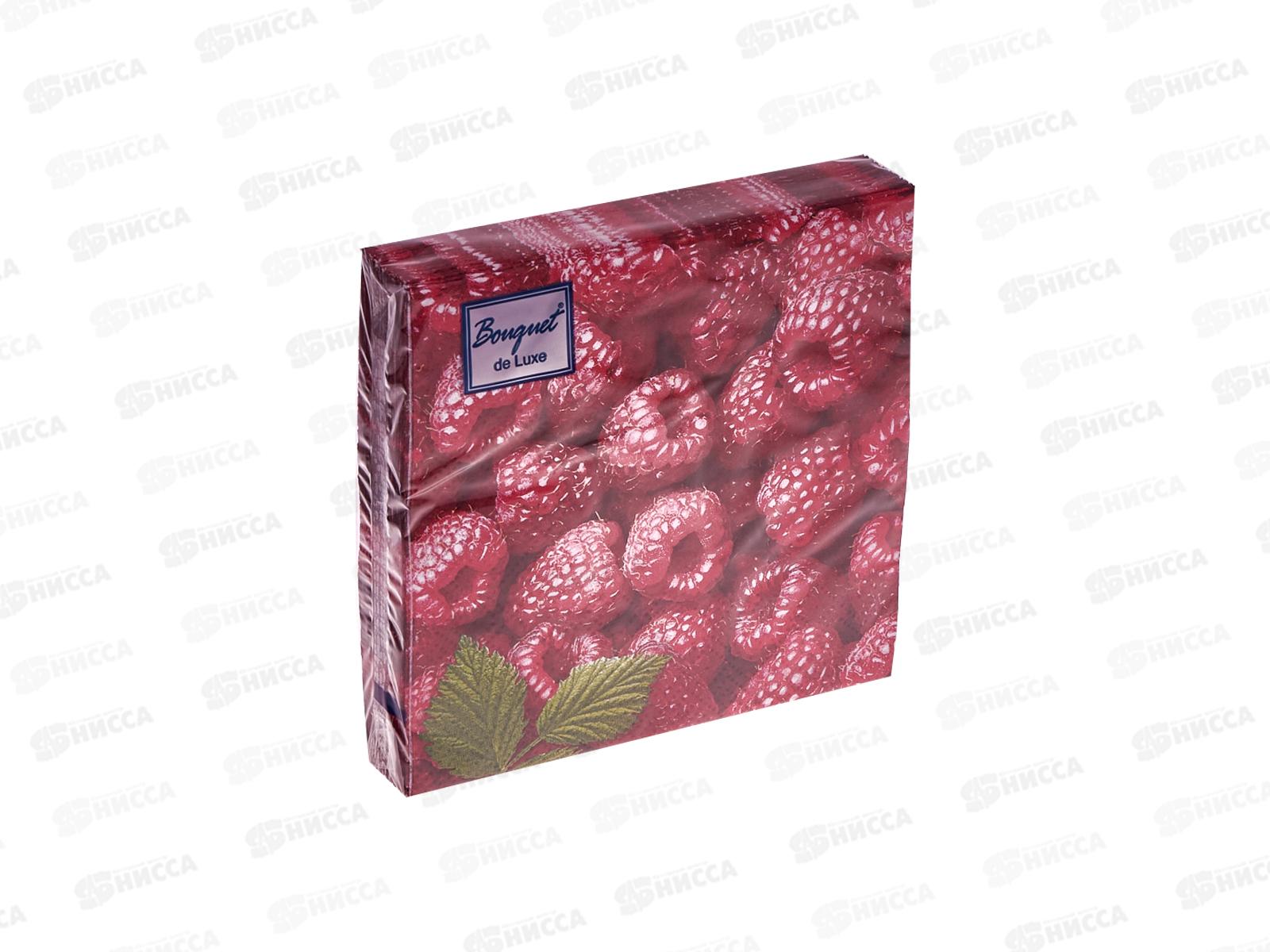 Салфетки 3 слойные 25 листов 24*24 Bouquet de Luxe Малина,37439*15