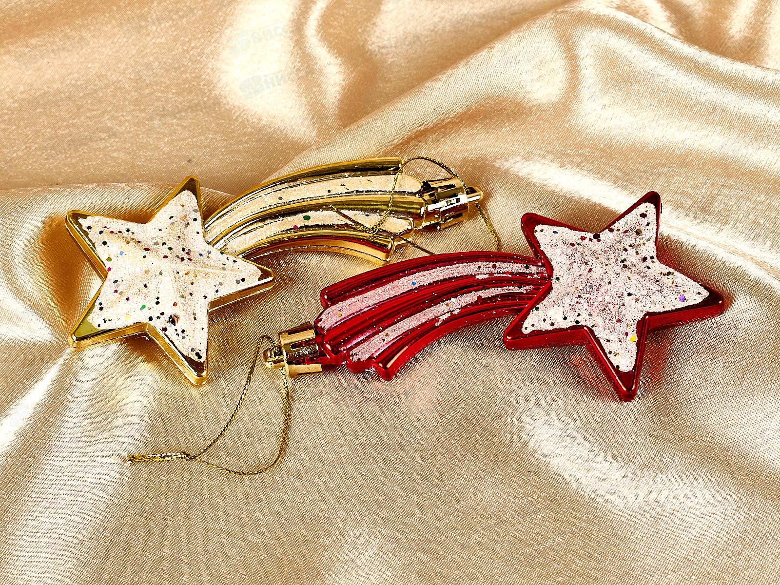 Набор елочных украшений 2шт Комета яркая 9,5см микс 196-354