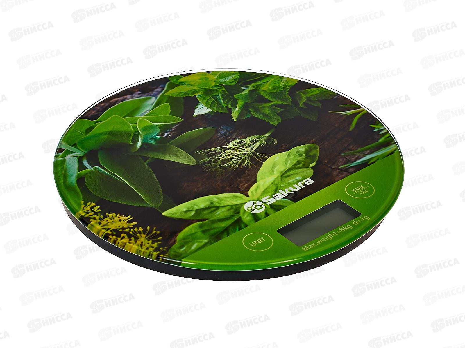 Весы кухонные SA-6076G Зелень 8кг эл