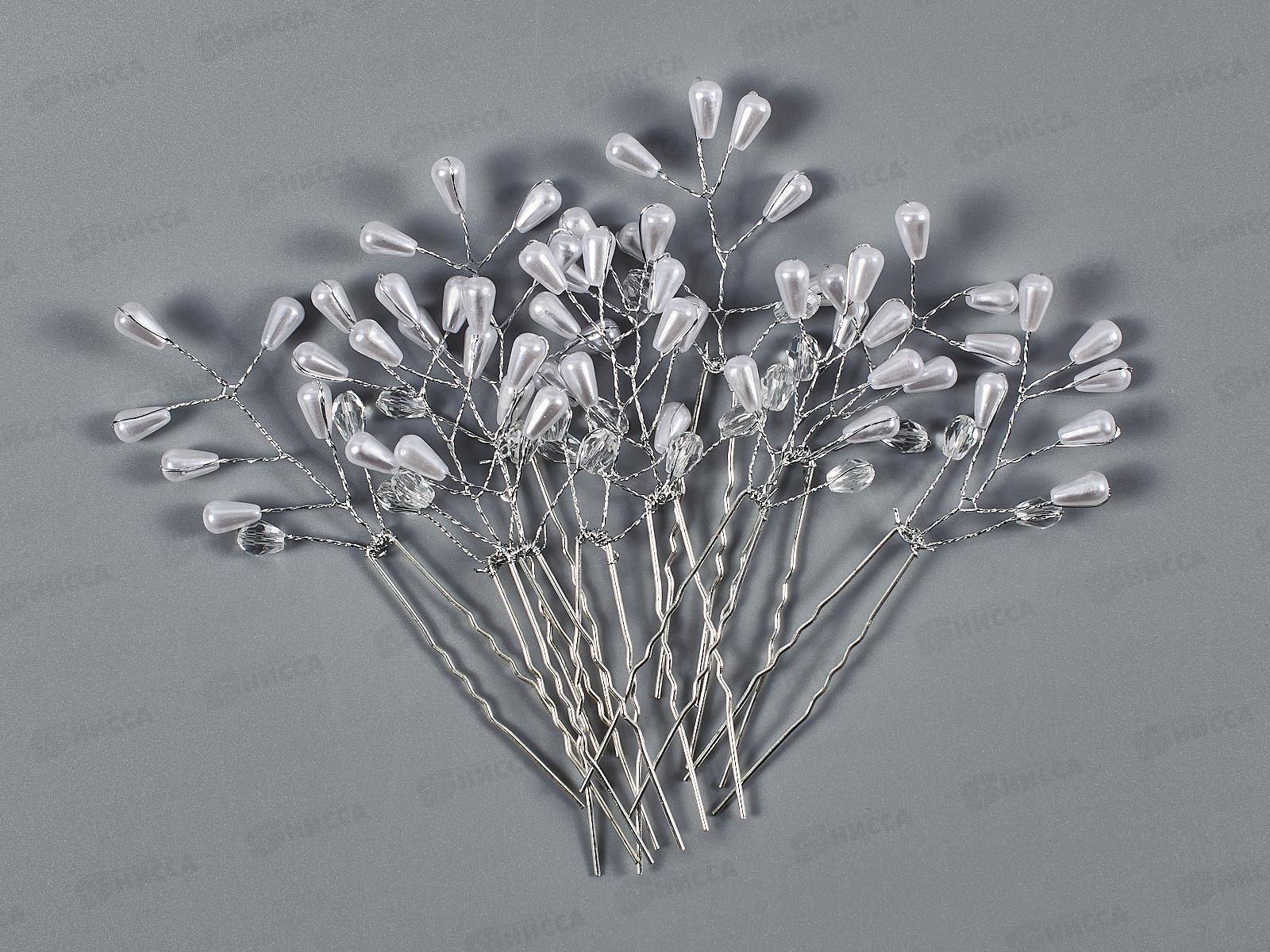 Шпилька свадебная &quotВетка&quotп/жемчуг №8137 (упак.10шт.)