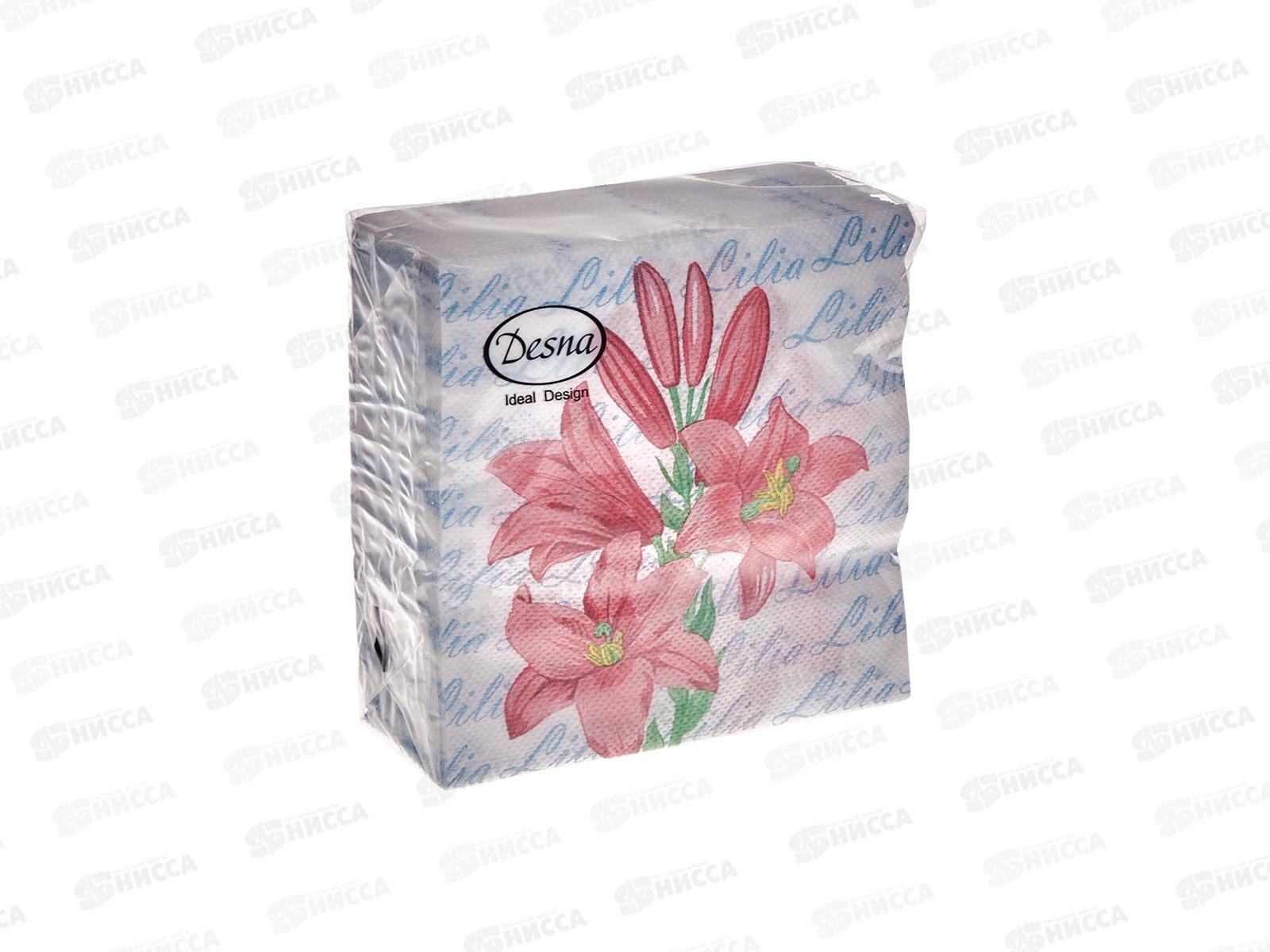 Салфетки 1 слойные 40 листов 24*24 Desna Design Лилии.57581*32