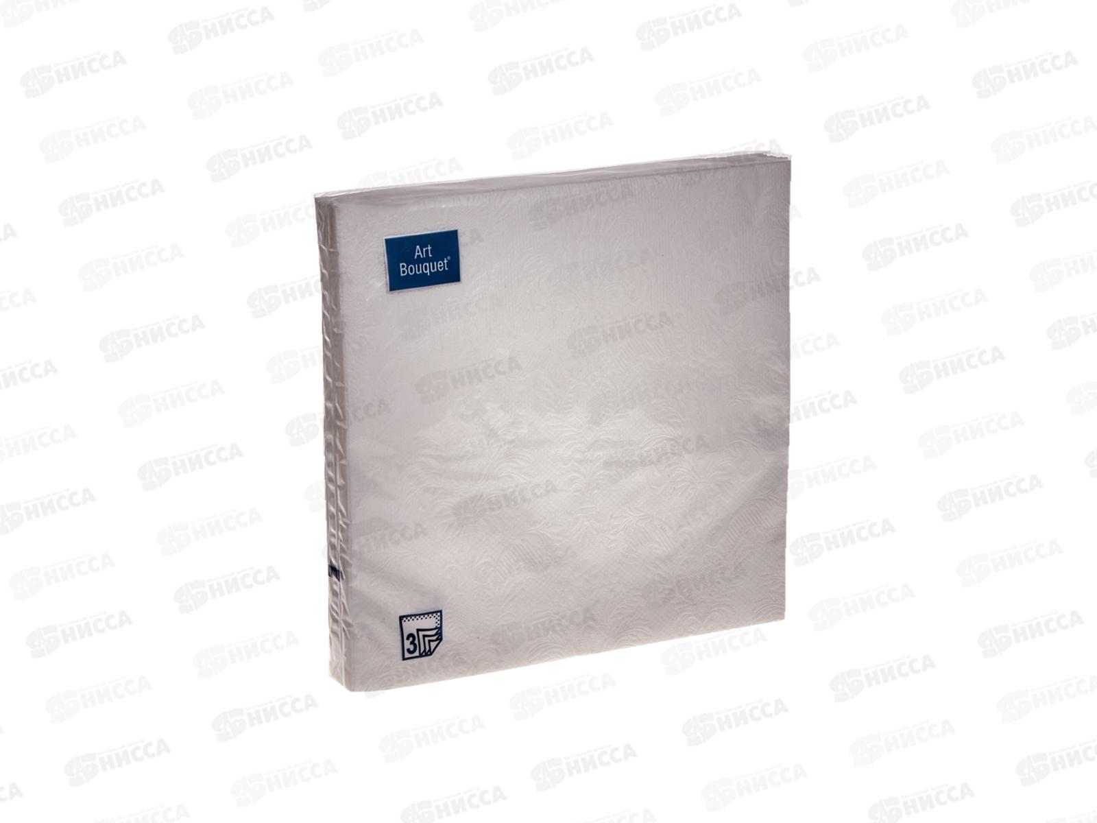 Салфетки 3 слойные 16 листов 33*33 Art Bouquet Барокко Белый,57137*12