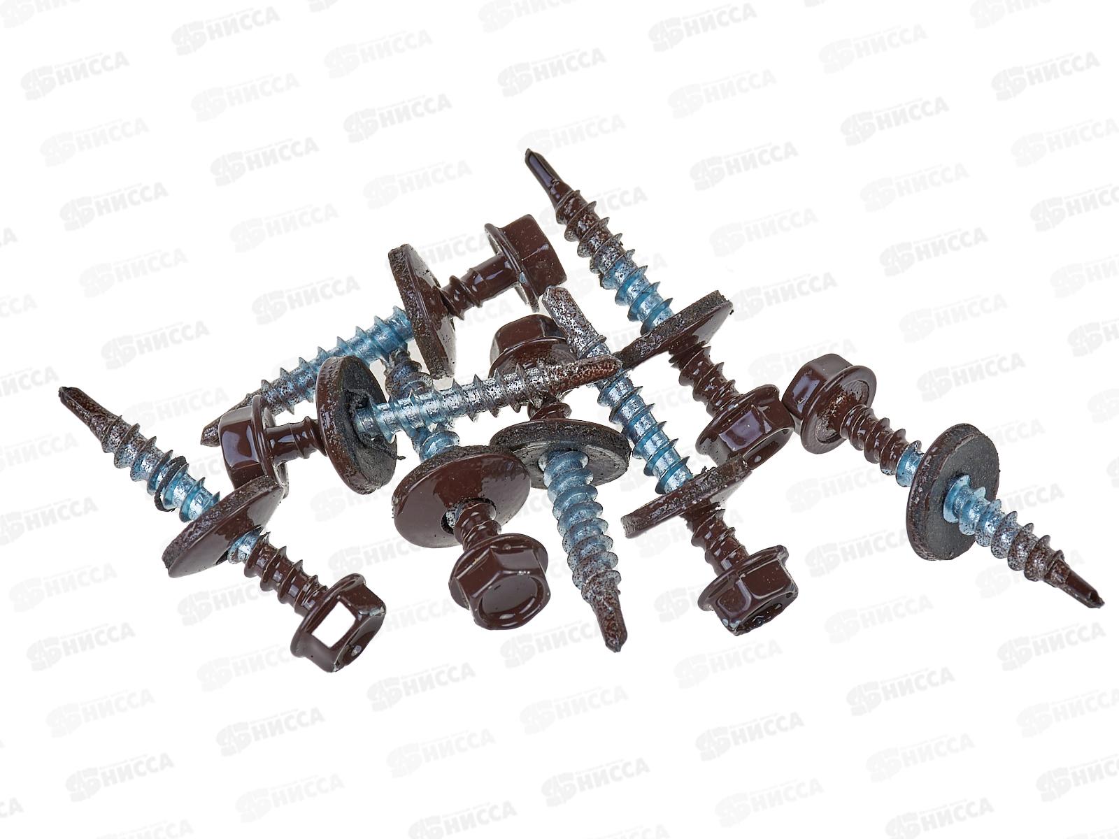 Саморез кровельный RAL8017 4,8*35 (250шт) Шок-кор., Zitar